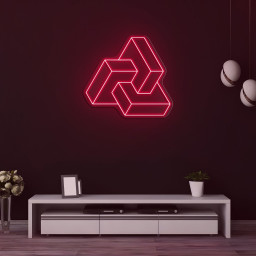 Interlocking Boxes Neon Sign, Geometric Wall Decor, LED Neon Light, Home Decor Sign, Wall Hanging Neon Art for Living Spaces, Lab Decor,Gift