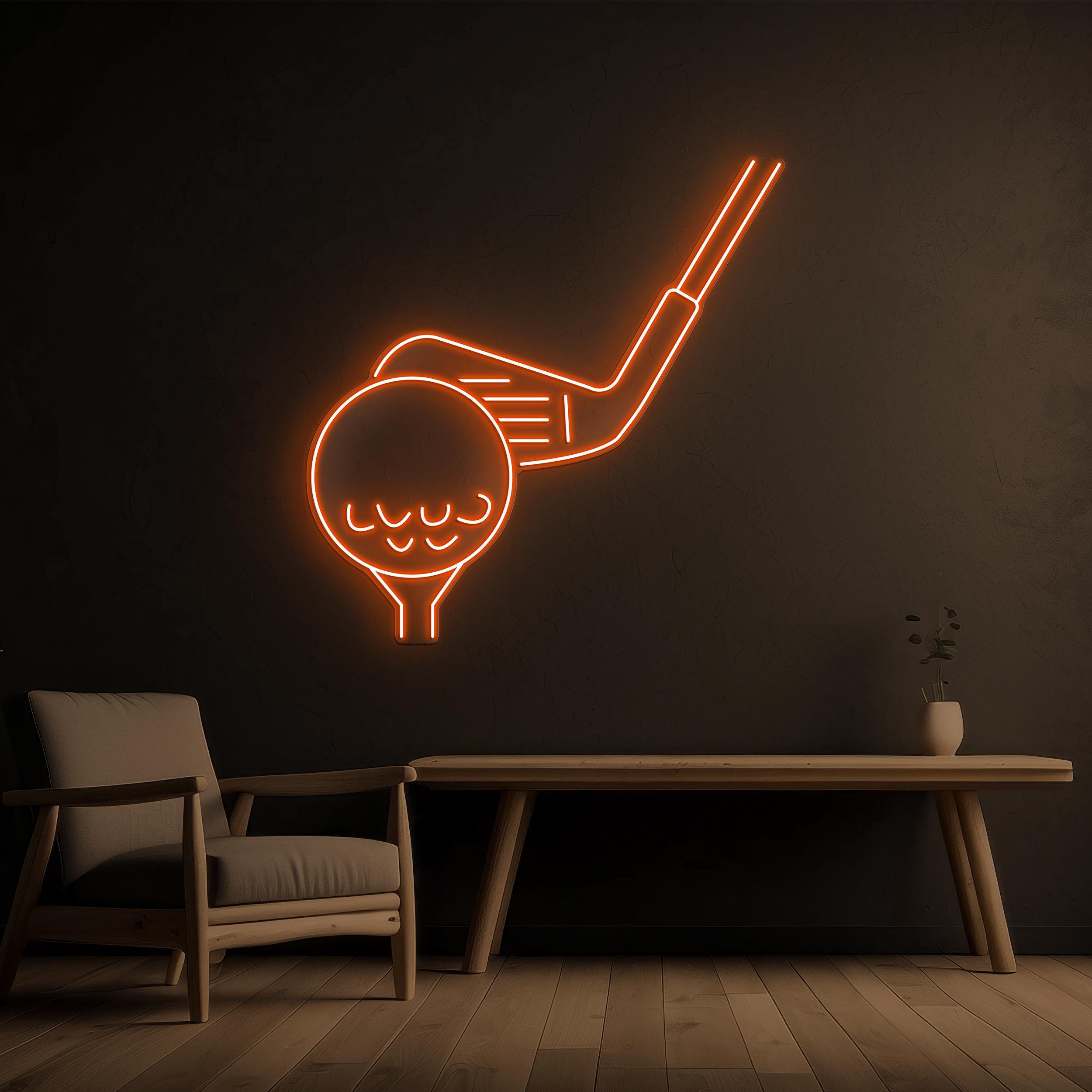 Golf Neon Sign, Golf Ball LED Light, Golf Logo Wall Decor, Golf Club Neon Sign, Sports Shop Wall Decor, Home Wall Decor, Game Room Wall Art