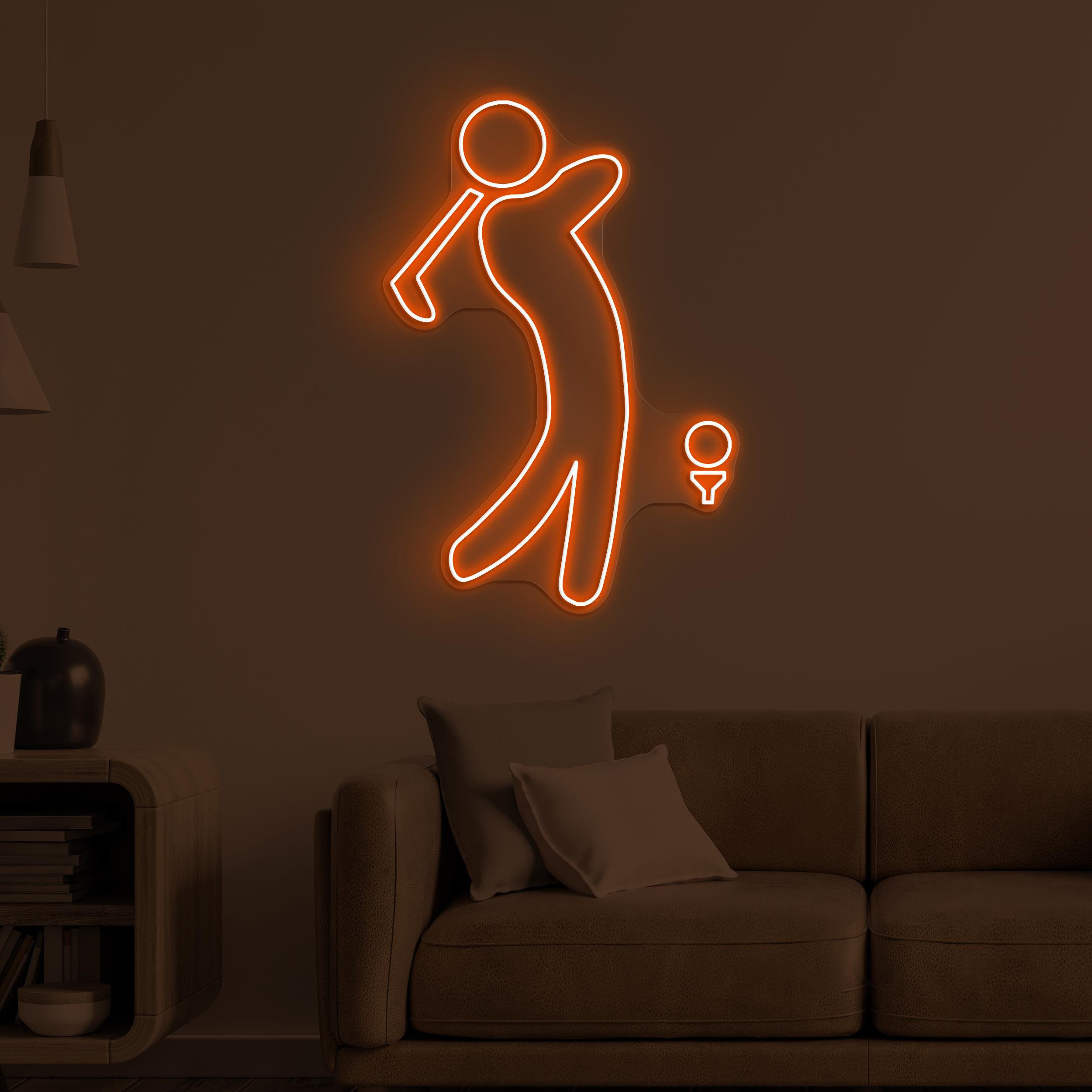Golf Player Neon Sign, Golf Player LED Light, Golf Club Wall Decor, Sports Shop Wall Art, Golf Fan Neon Sign, Boy Playing Golf Neon Light