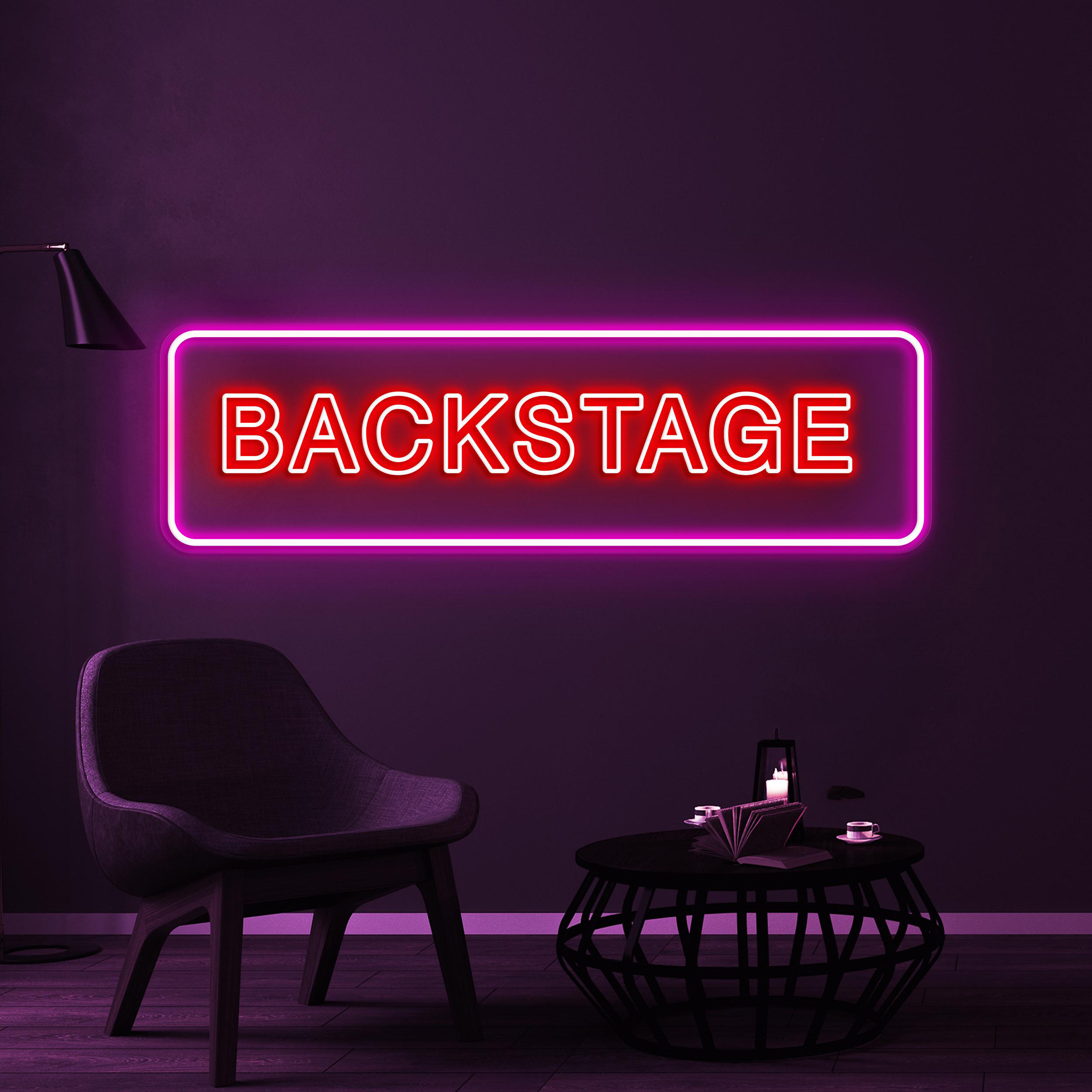 Backstage Neon Sign, Backstage LED Light, Behind the Scenes Wall Decor, Showtime Wall Art, Personalized Neon Sign, Stage Show Neon Light