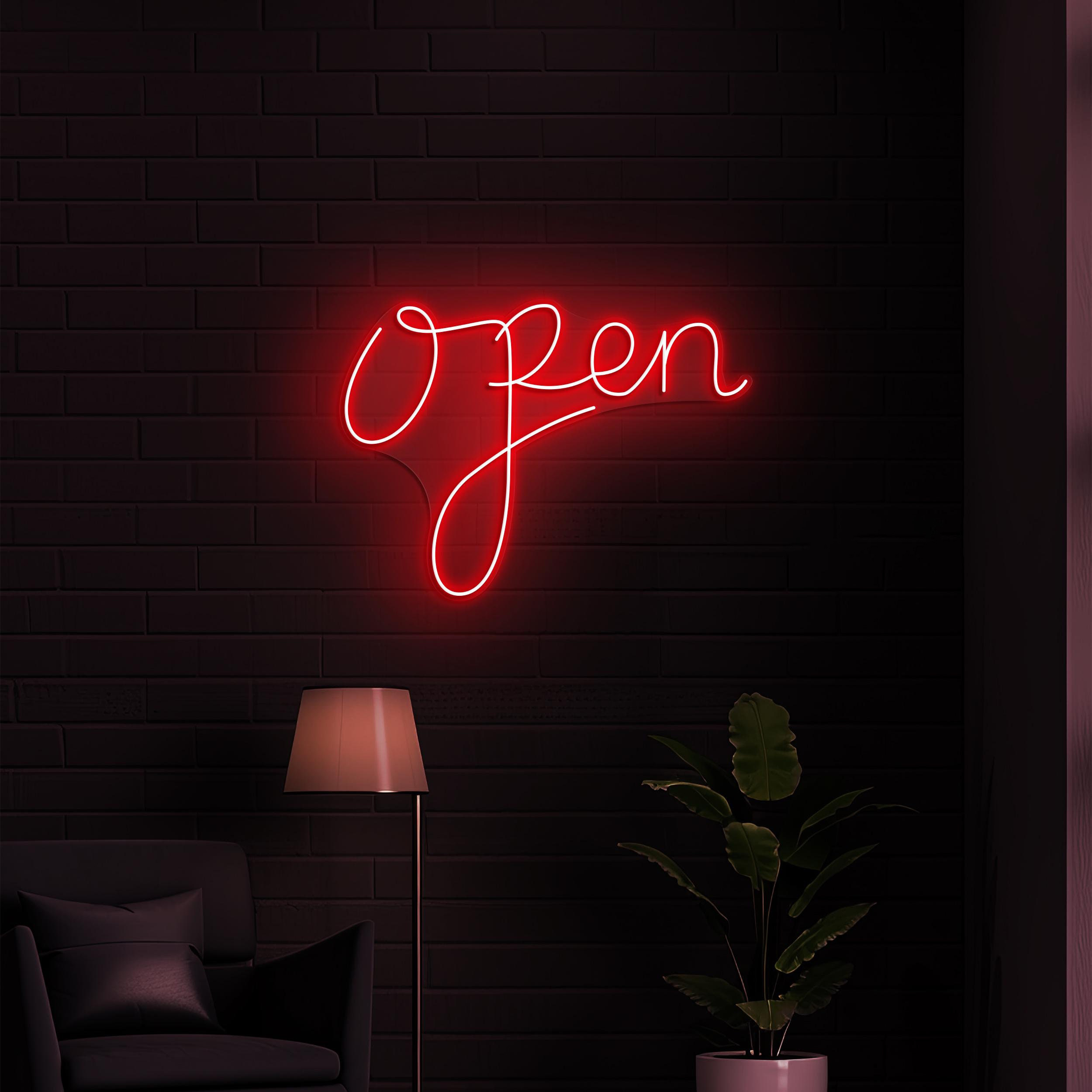 Open Neon Sign, Open LED Light, Opening Sign, Welcoming Sign, Decor for Stores, Cafe, Bar, Shops, Hanging Open Sign, Business Logo Art