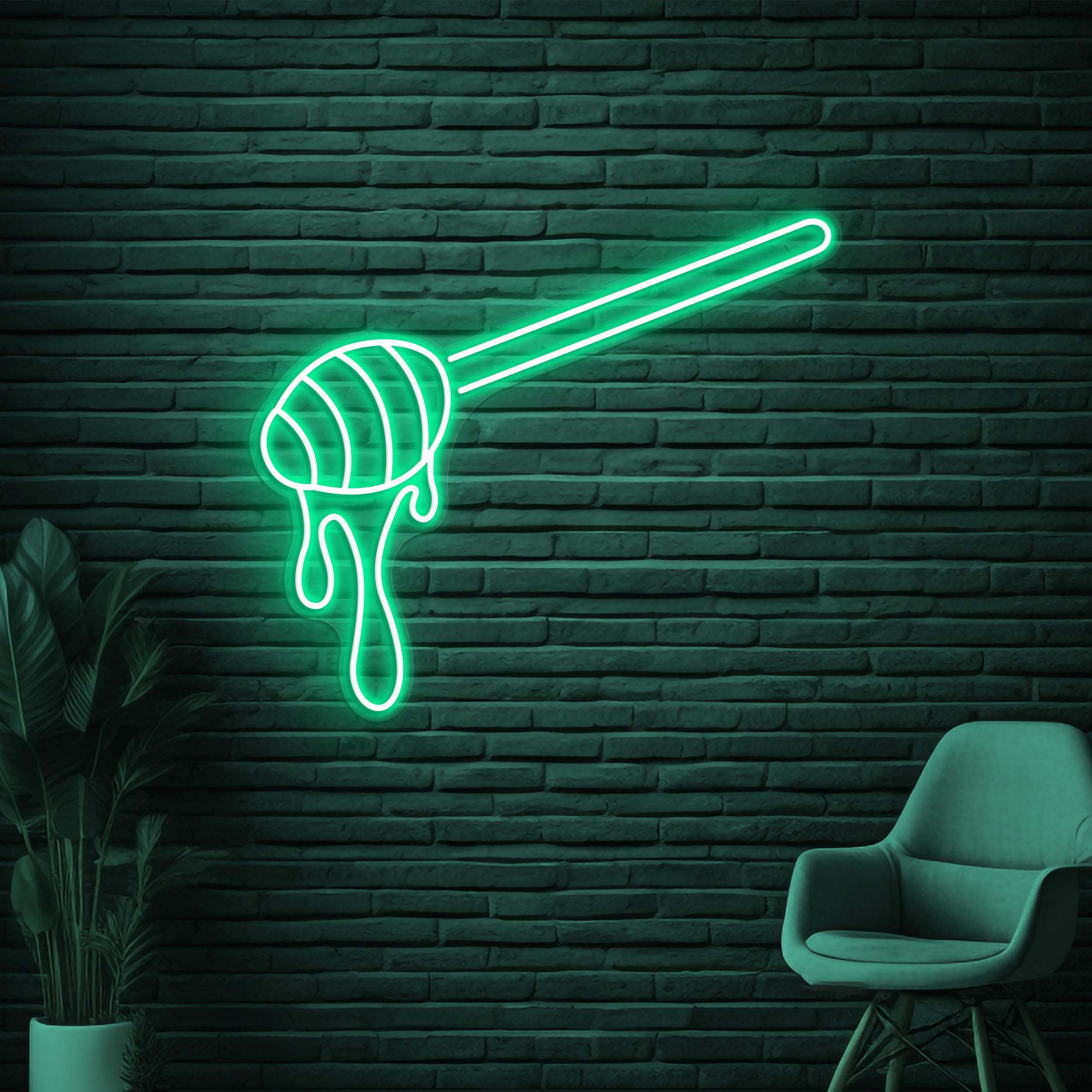 Honey Neon Sign, Honey LED Light, Honey Dipper Wall Decor, Honey Shop Wall Art, Cafe Neon Light, Sweet Treat Led Sign, Honey Lover Gift