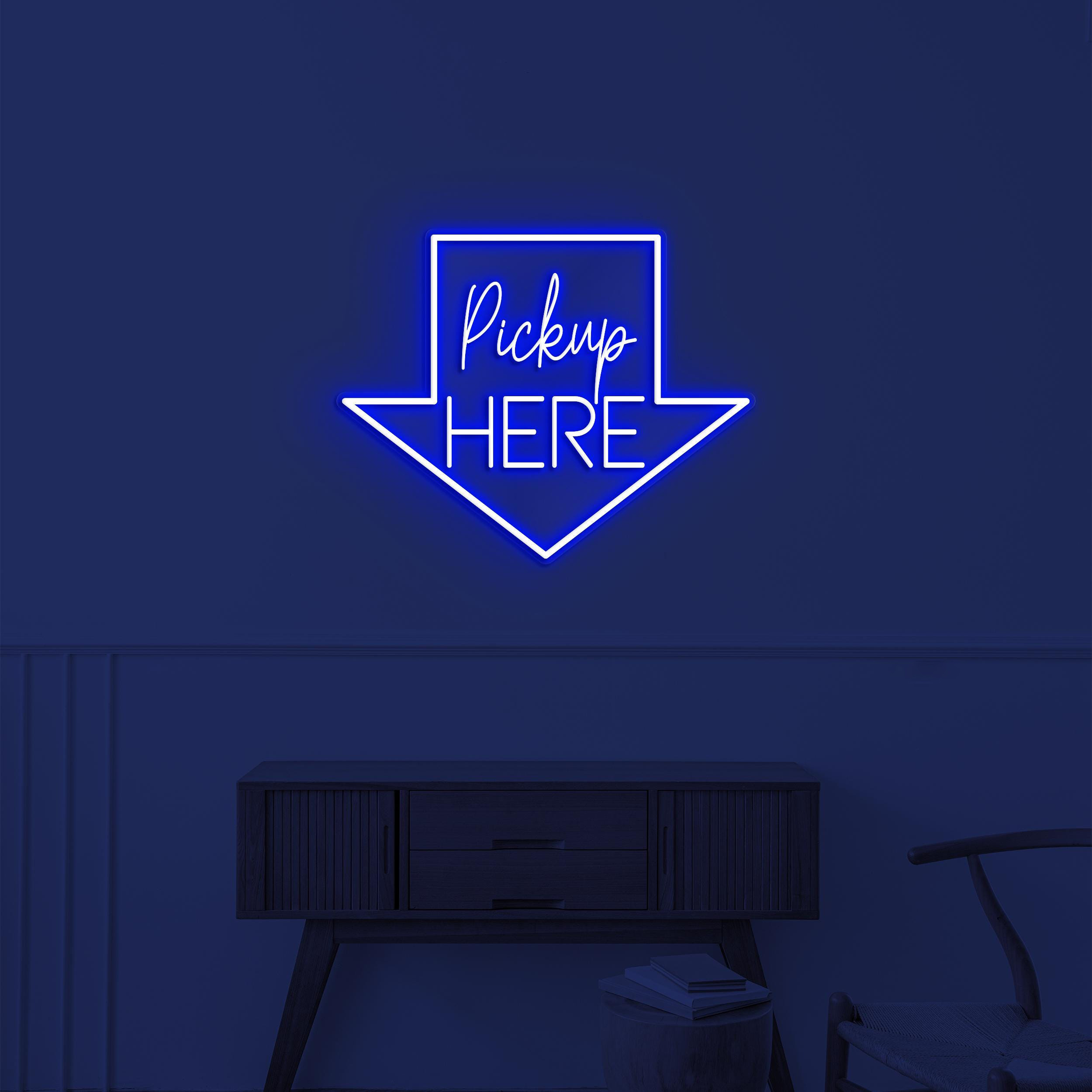 Pickup Here Neon Sign, Pickup Here LED Light, Arrow LED Sign, Pickup Here Art, Store, Food Shop, Cafe Decor, Restaurant Sign, Business Logo