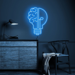 Brain Bulb Neon Sign, Bulb-Brain Led Light, Bulb Neon Art, Bulb Wall Art Light, Good Idea Neon Light, Kids Room & Home Decor, Birthday Gift