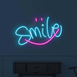 Smile Neon Sign, Smile LED Light, Happy Vibes Wall Decor, Smile Logo Wall Art, Decor for Home, Kids Room & Party, Happy Vibes Neon Sign