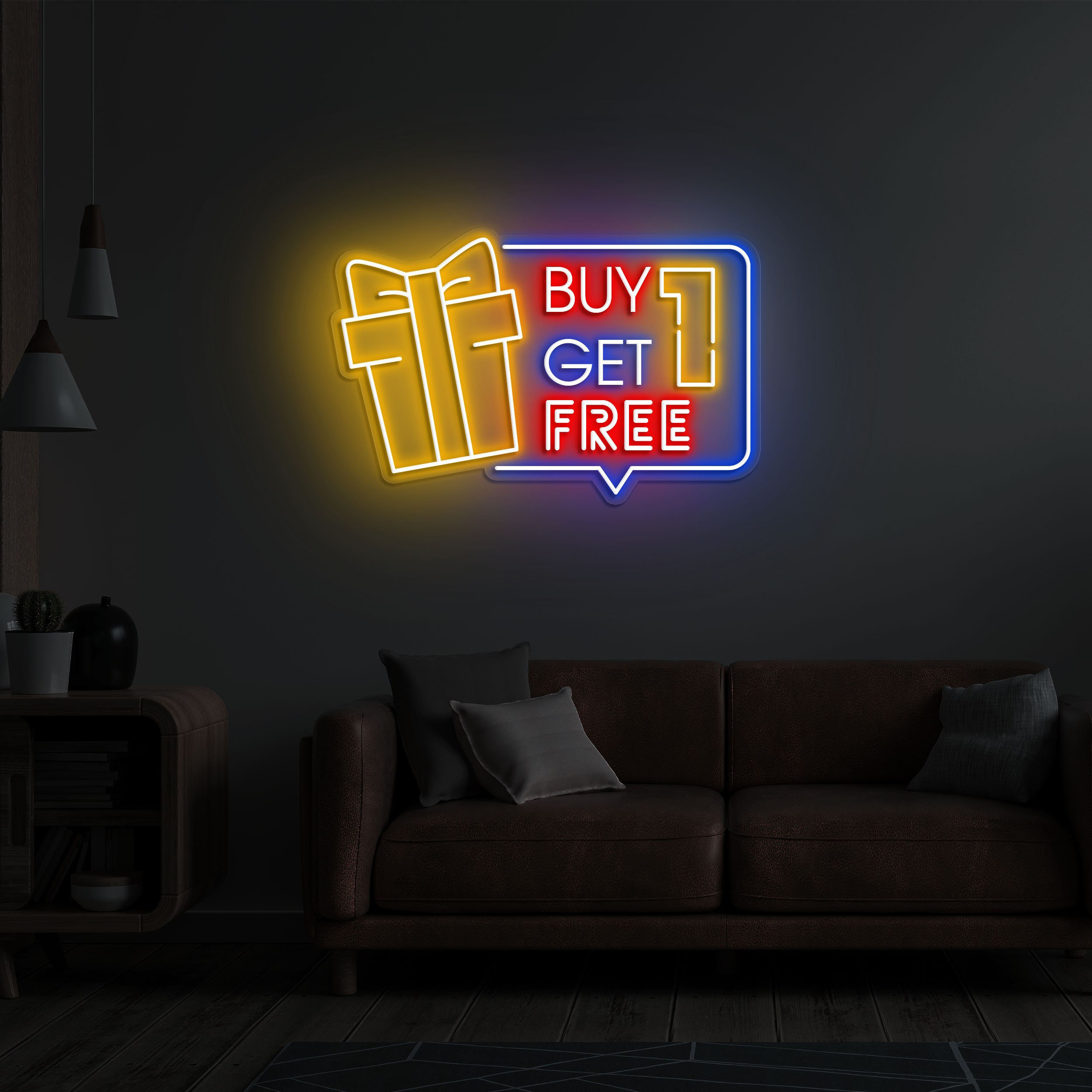 Buy One Get One Free Sign,  Eye-Catching LED Light for Promotions and Sales, Perfect for Retail Stores, Shops, and Sales Events