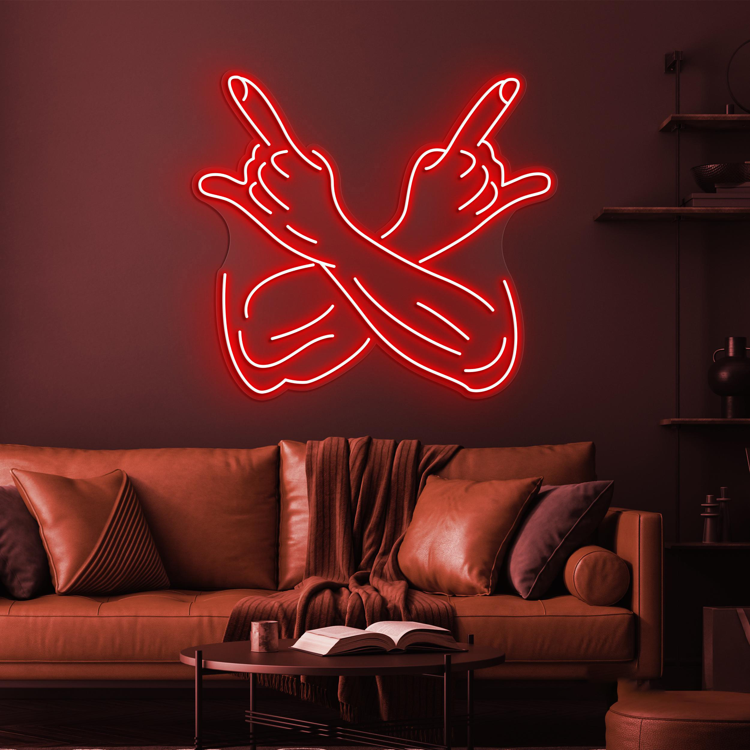 Rock Hand Neon Sign, Music LED Light, Positive Wall Decor, Rock Wall Art, Custom Peace Neon Sign, Rock Finger Neon Decor, Game Room Light
