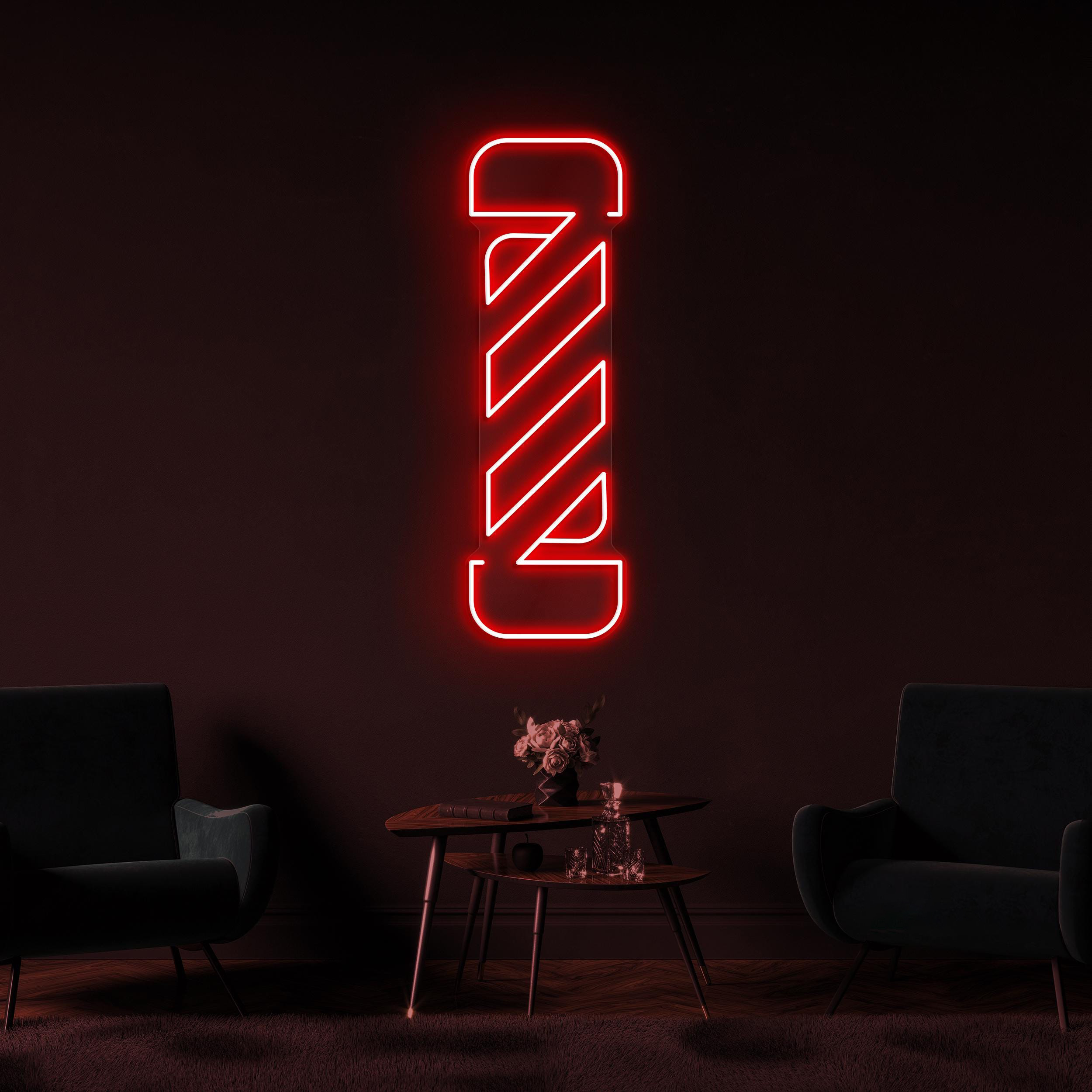 Barber Pole Neon Sign, Barber Pole LED Light, Barber Business Logo Art, Haircut Wall Decor, Hair Beauty Neon Light, Barber Pole Neon Sign