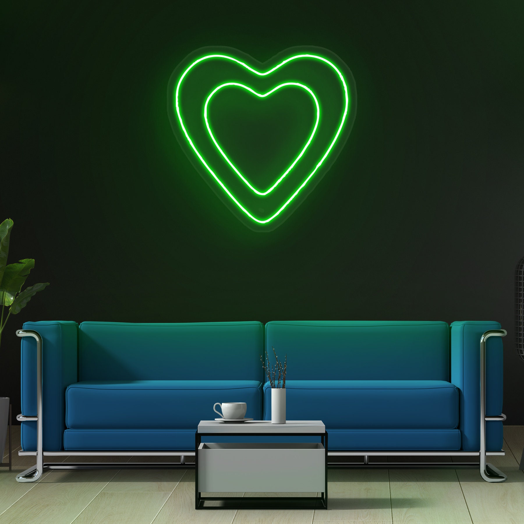 Heart in Heart Neon Sign, Romantic LED Wall Decor, Gift for Lovers, Weddings, Valentine's Day, Heart LED Light for Girl's Room, Party Decor