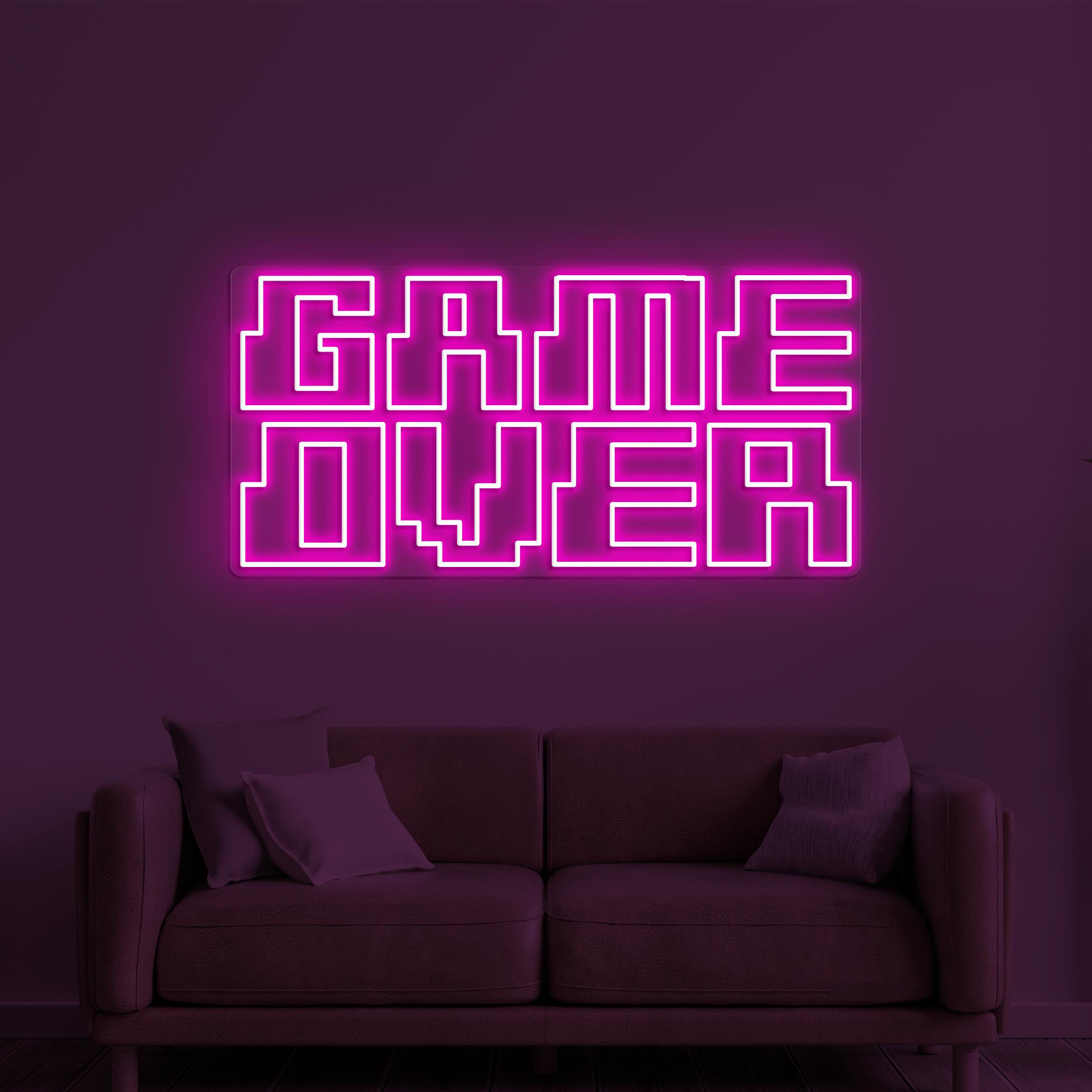 Game Over Neon Sign, Game Over LED Light, Game Room Wall Decor, Custom Neon Sign, Game Zone Wall Art, Gift for Game Lover, Kids Room Decor