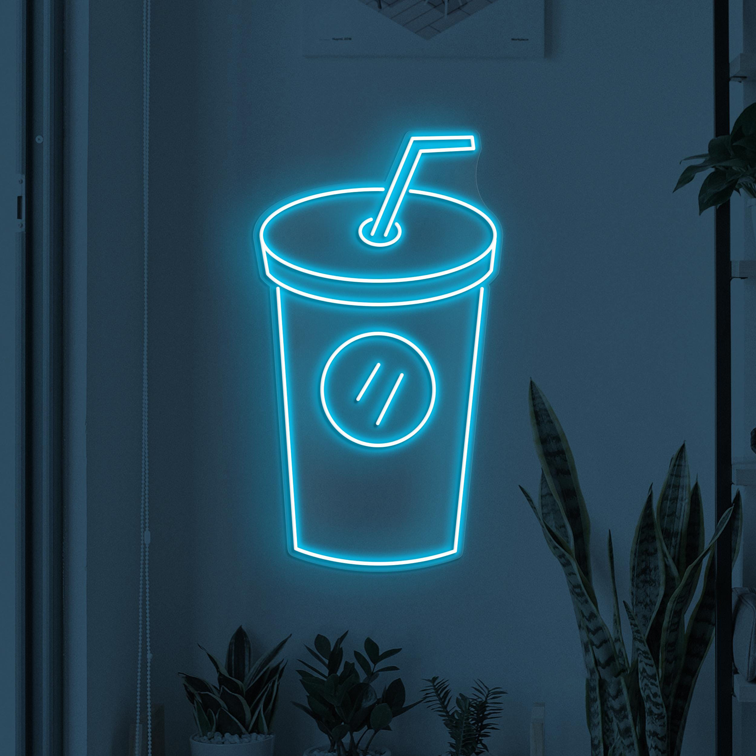 Drink Cup Neon Sign, Drink LED Light, Drink juice Wall Decor, Bar Wall Art, juice Shop Neon Light, Beverage Glass Neon Sign, Bar Neon Art