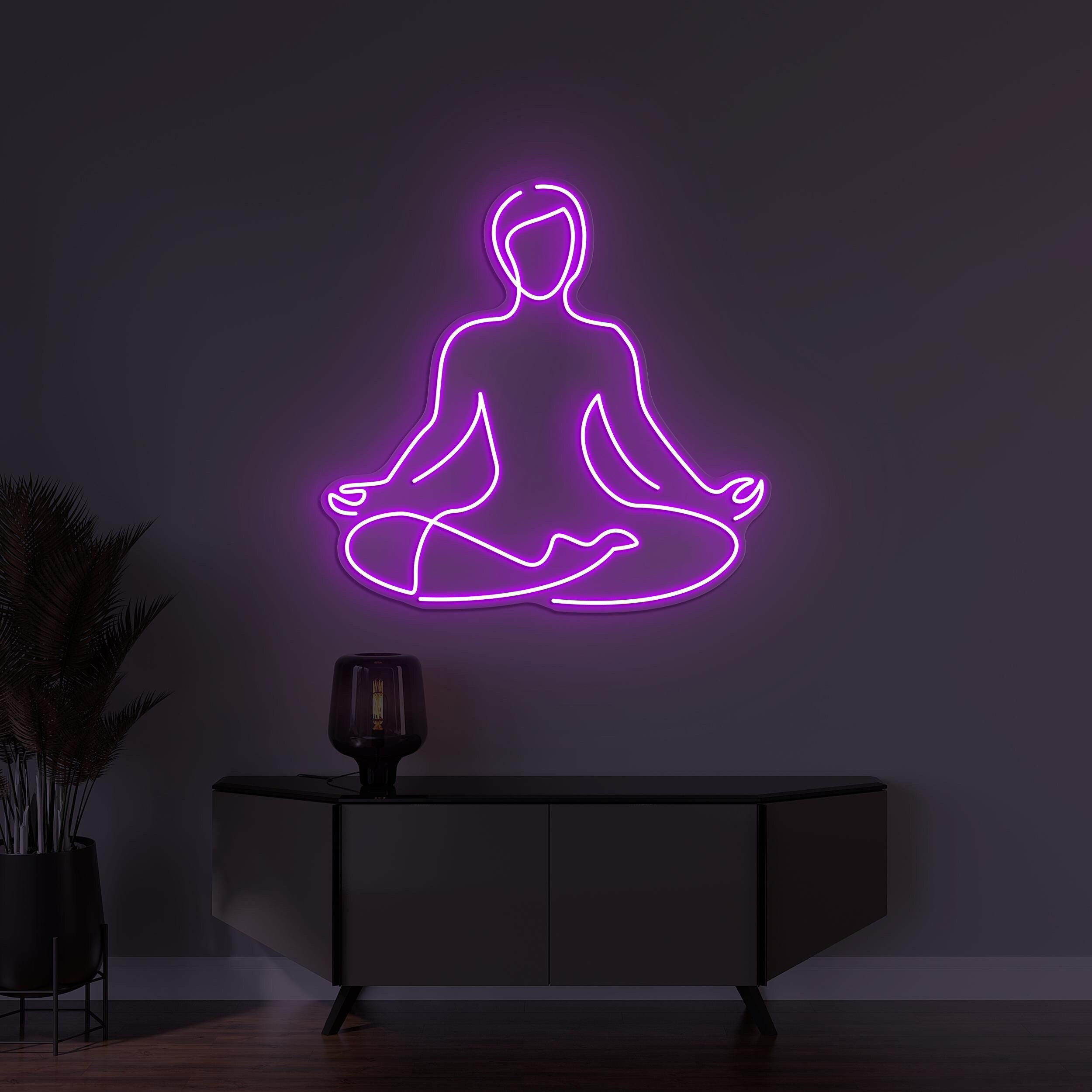 Yoga Pose Neon Sign, Girl Yoga LED Light, Yoga Club Wall Decor, Yoga Neon Wall Art, Fitness Room Neon Light, Gym Neon Sign, Women Yoga Sign