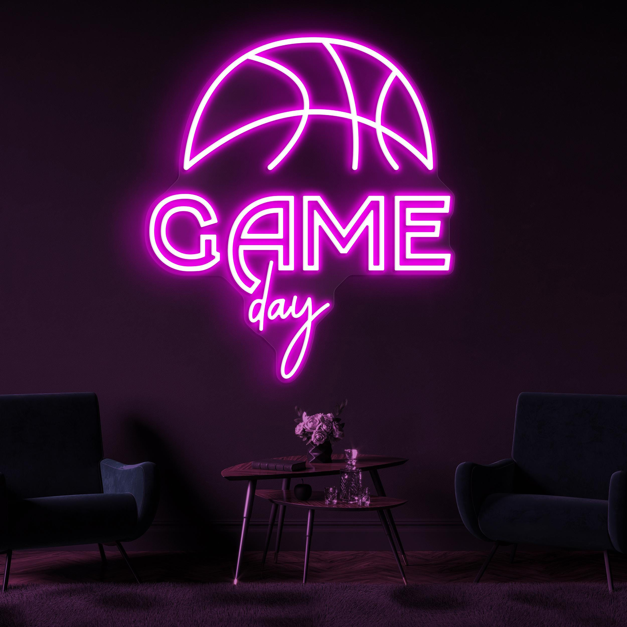 Game Day Neon Sign, Game Day LED Light, Basketball Wall Decor, Basketball Hoops Wall Art, Game Room Neon Light, Sports Shop Wall Decor, Gift