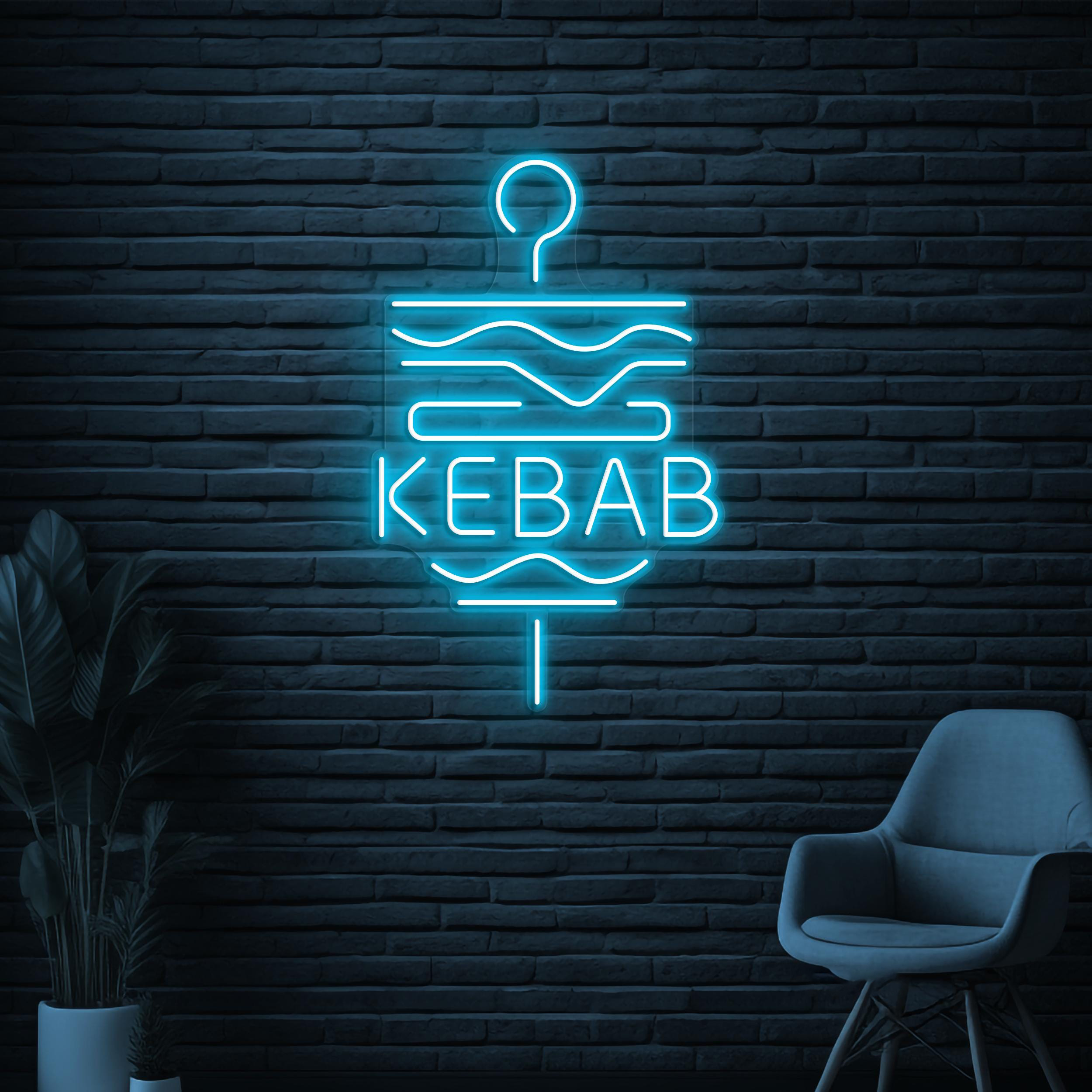 Kebab Neon Sign, Kebab Neon Light, Restaurant Wall Decor, Doner Kebab Neon Art, BBQ Neon Wall Art, BBQ Shop Led Sign, Gift for Kebab Lover