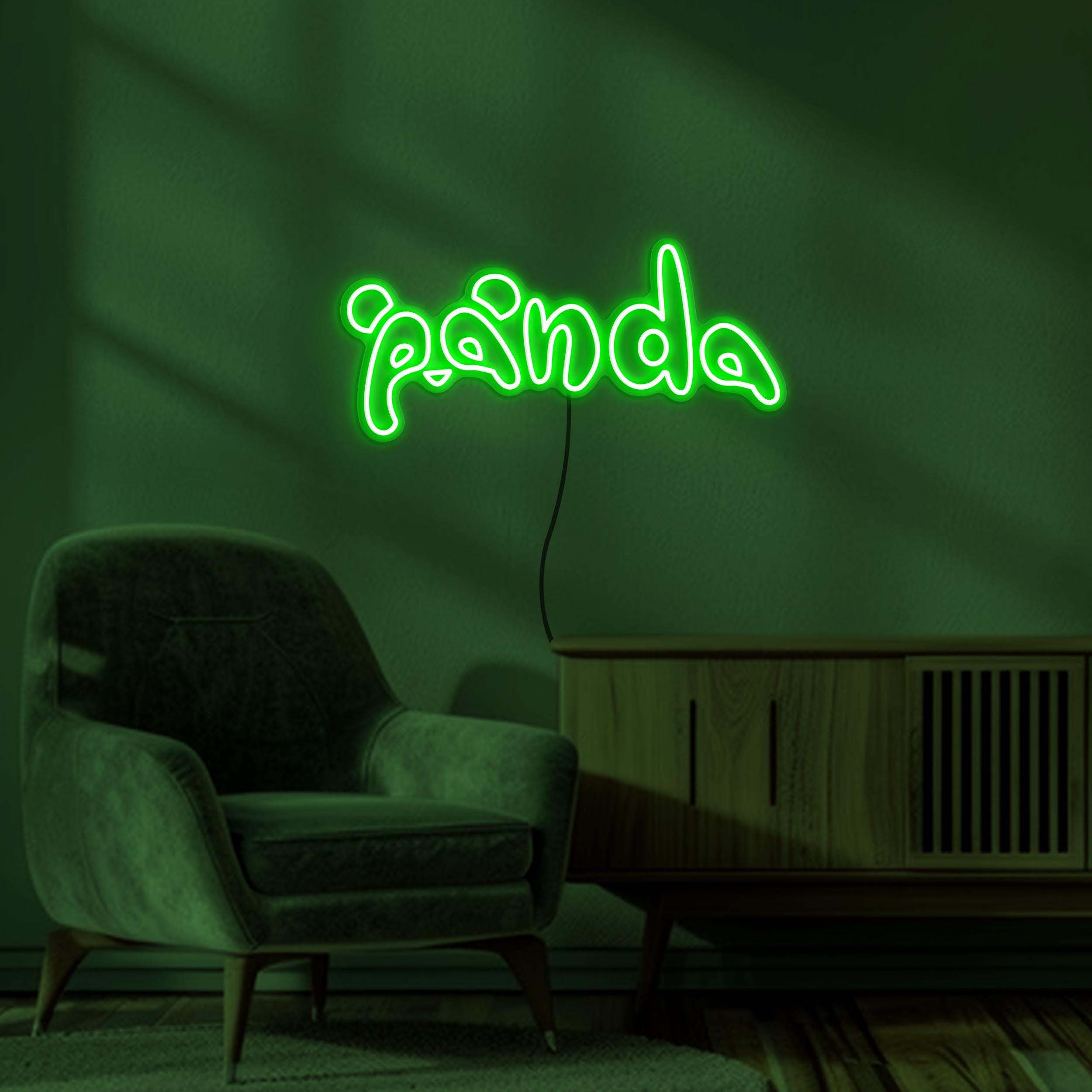 Panda Neon Sign, Panda Logo LED Light, Panda Logo LED Neon Art, Eye-catching Panda Sign, Home Wall Decor, Kids Room & Gaming Room Decor