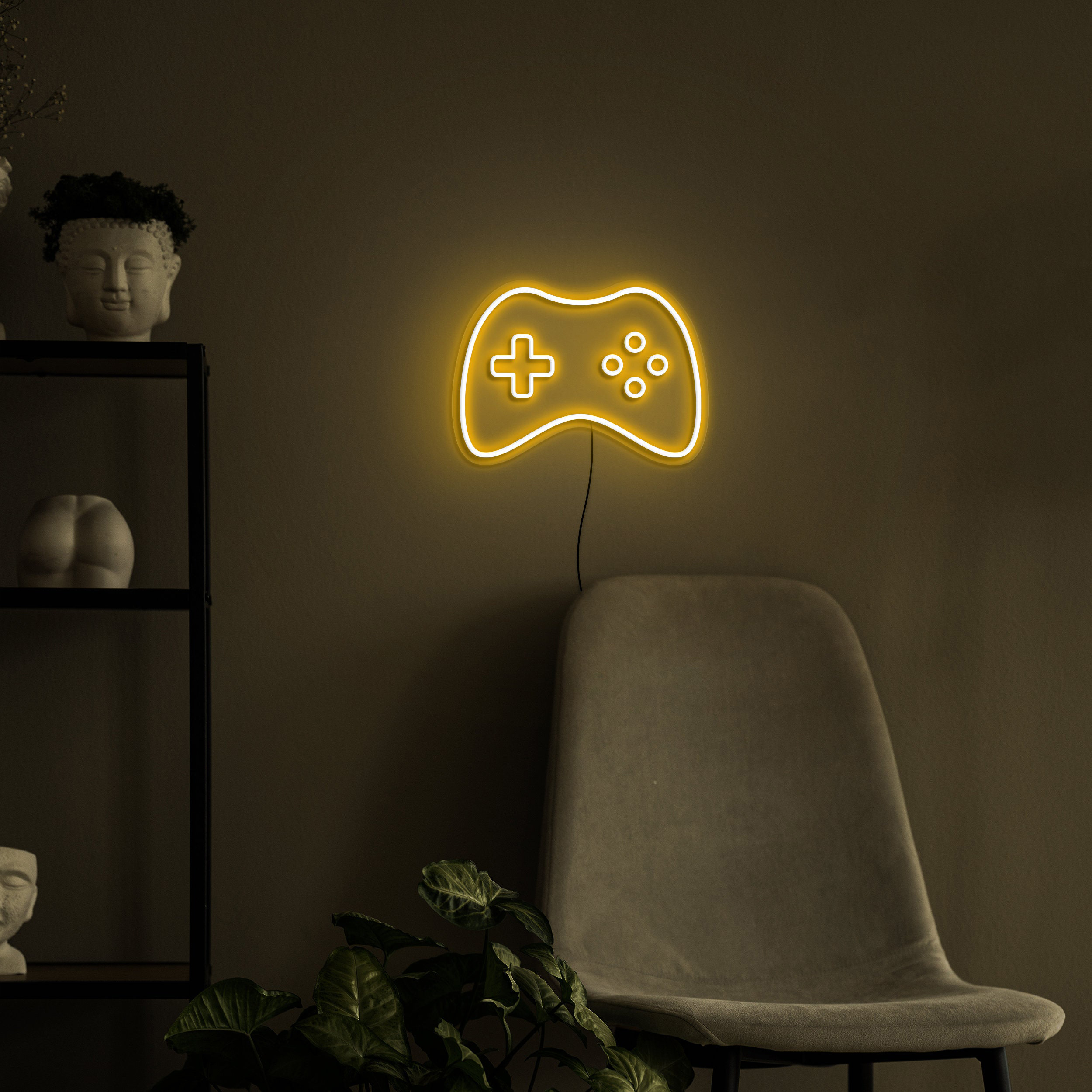 Gamepad Controller Neon Sign, Gamer Room Decor, LED Wall Light, Video/PC Gaming, Teen Boys' Gift, USB Powered Sign, Game Room Decoration