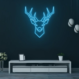 Geometric Deer Neon Sign, Deer Head LED Light, Deer Wall Art, Deer Neon Art Sign, Home Decor, Wall Decor for Living Room, Bedroom, Man Cave