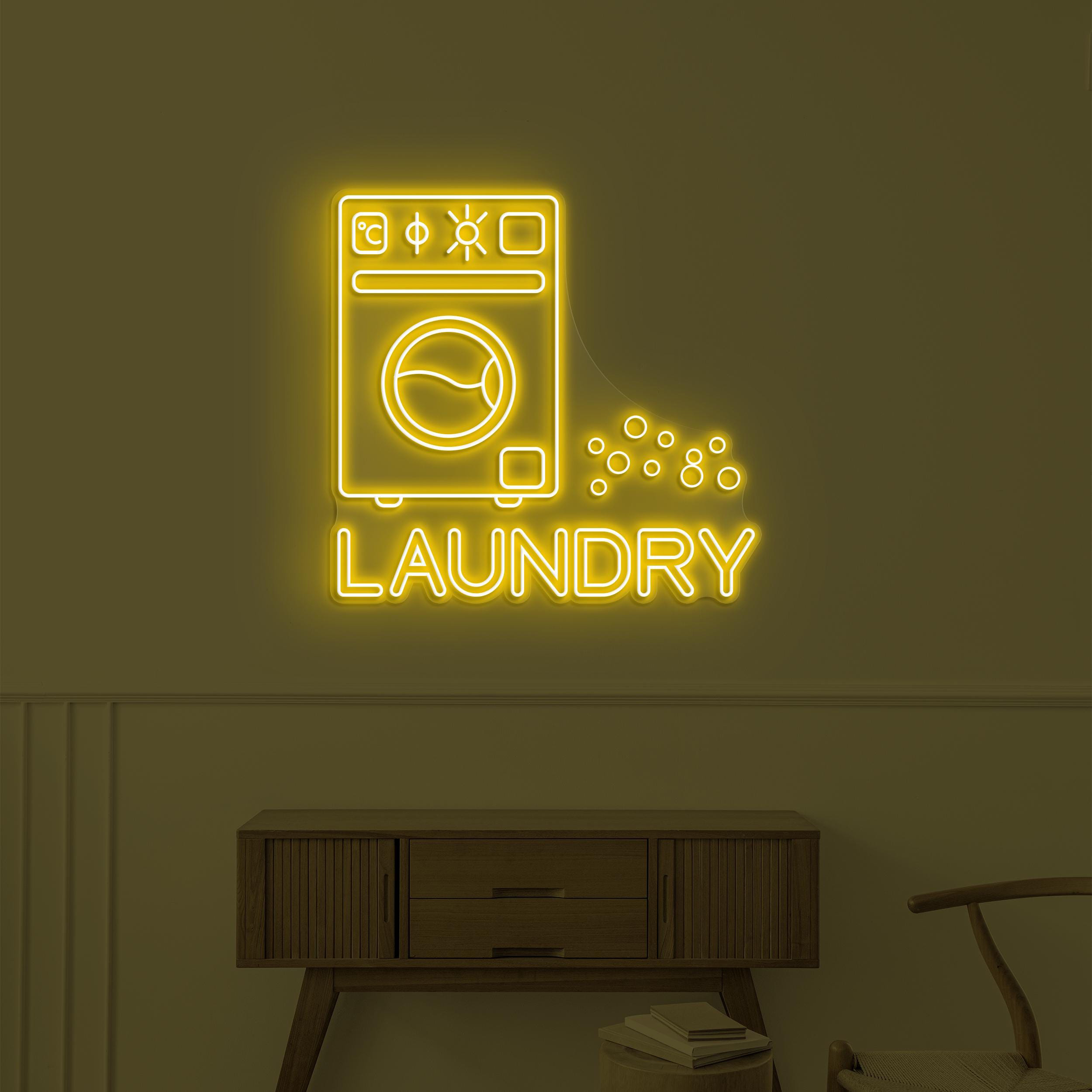 Laundry Neon Sign, Laundry Machine LED Light, Washing Machine Wall Decor, Washer Neon Light, Laundry Appliance Wall Art, Dirty Kitchen Decor