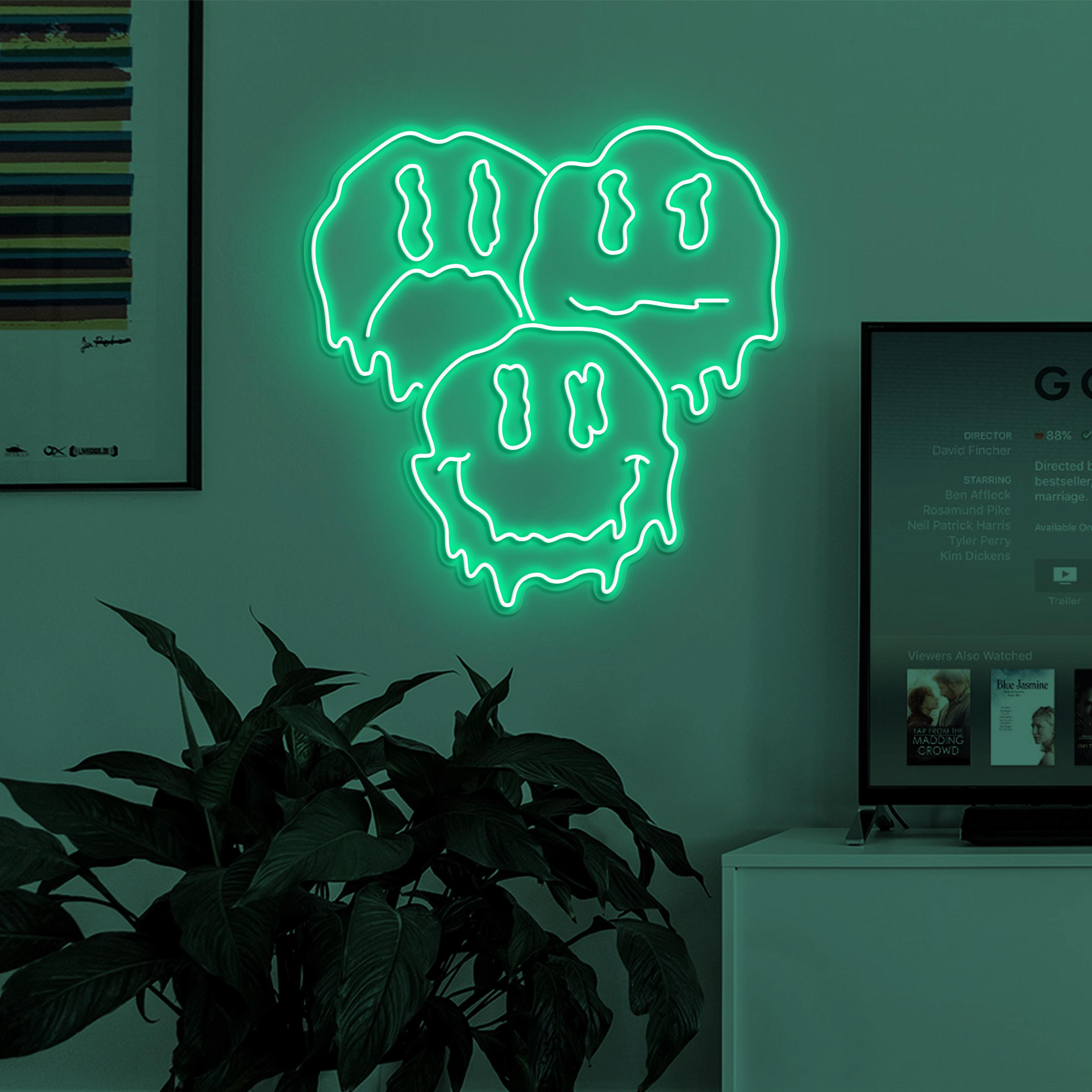 Melting Smiley Emoji Neon Sign, Three Drippy Emoji LED Light, Cute Dripping Emoji Wall Decor, Kids Room Art, Personalized Gift, Emoji Lover