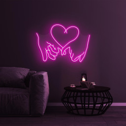 Holding Hands Heart Neon Sign, Holding Hands Heart LED Light, Lover Hands Wall Decor, Couple Hands Sign, Romantic Decor, Hand Heart Love Art