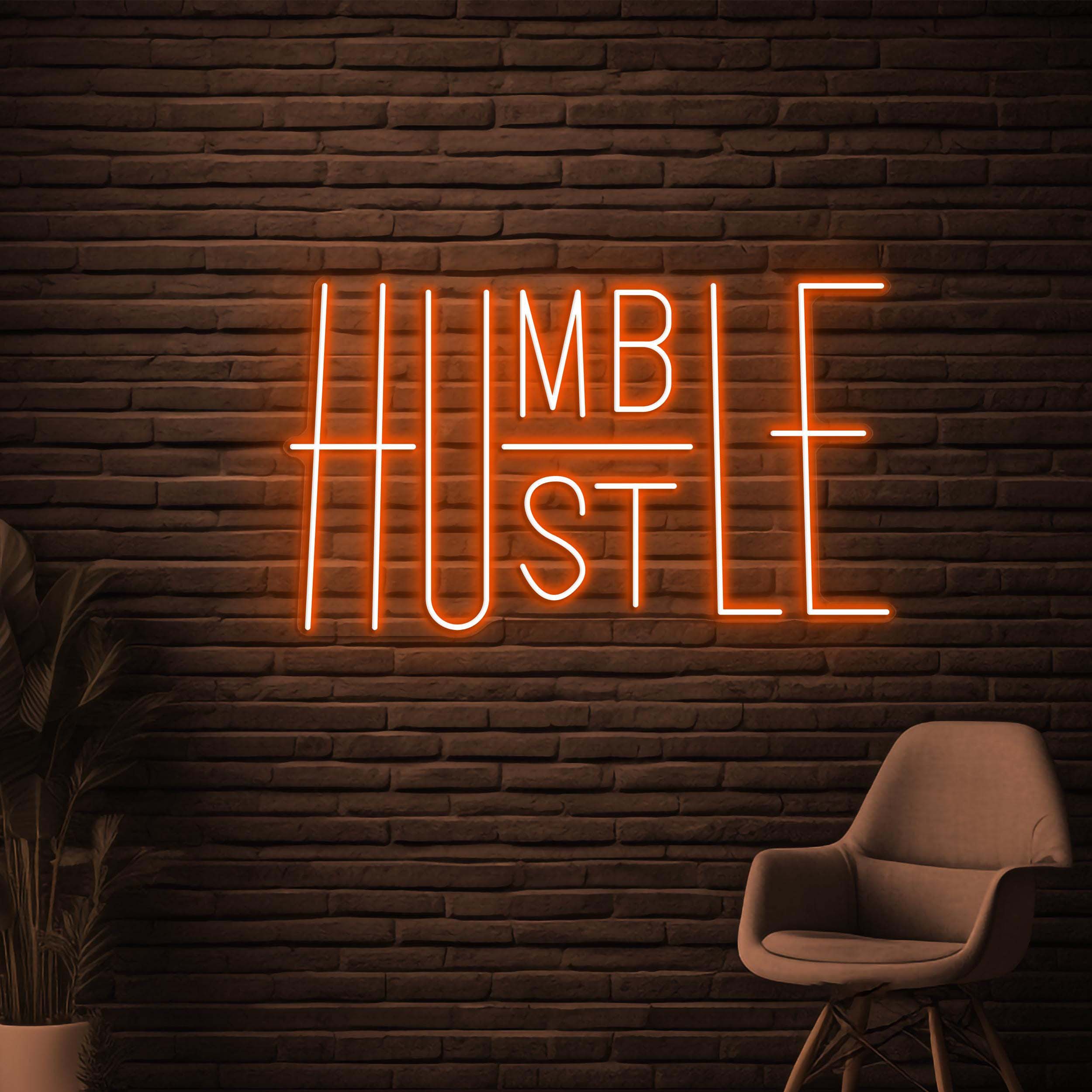 Humble Hustle Neon Sign, Humble Hustle LED Light, Dream Big Wall Decor, Boss Quotes Wall Art, Office Neon Light, Motivational Neon Sign
