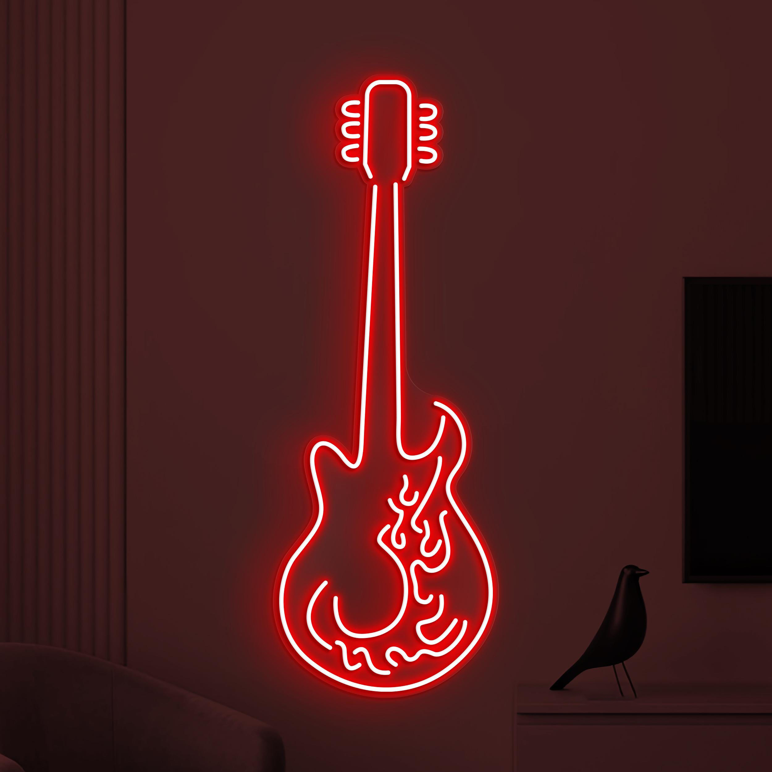 Guitar Neon Sign, Guitar LED Light, Home Wall Decor, Music Room Wall Art, Music Studio Neon Light, Electric Guitar Sign, Guitar Lover Gift