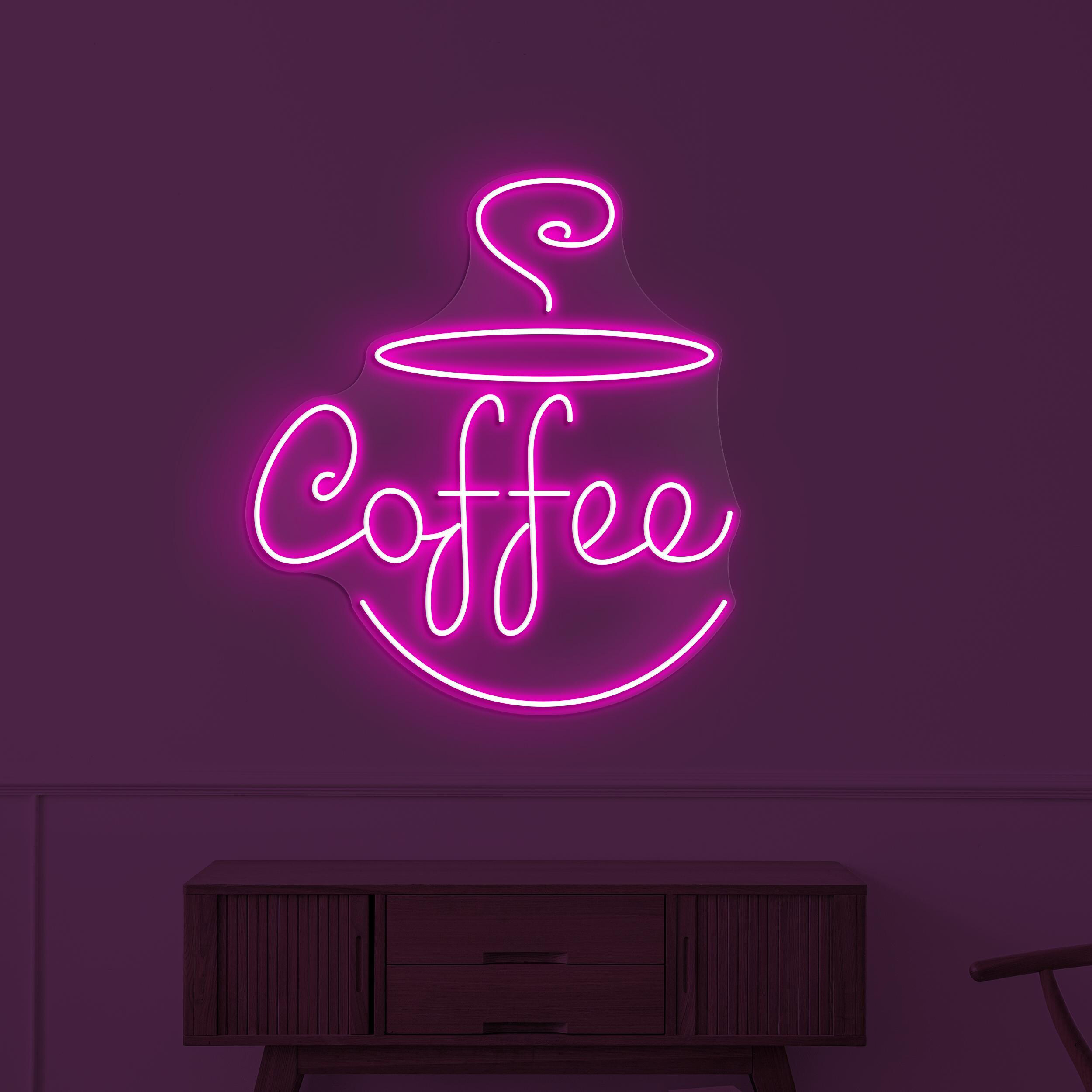 Coffee Neon Sign, Coffee LED Light, Flaming Coffee Wall Decor, Coffee Shop Neon Light, Cafe, Bar, & Restaurants Decor, Coffee Lover's Sign