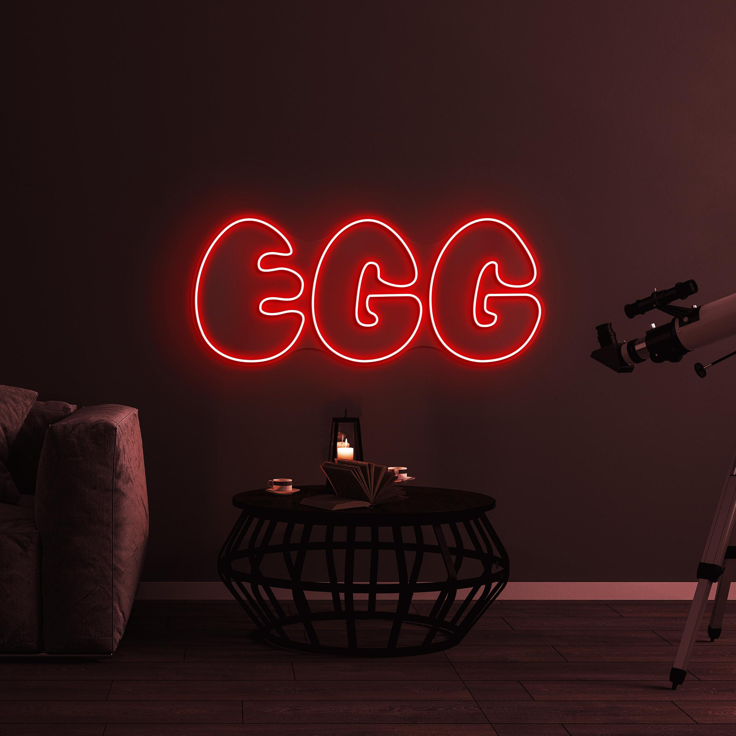 Egg Neon Sign, EGG led Light, EGG LED Neon Art, Breakfast Neon Light, Food Wall Decor, Cafe Wall Art, Kitchen Wall Decor, Gift for Egg Lover