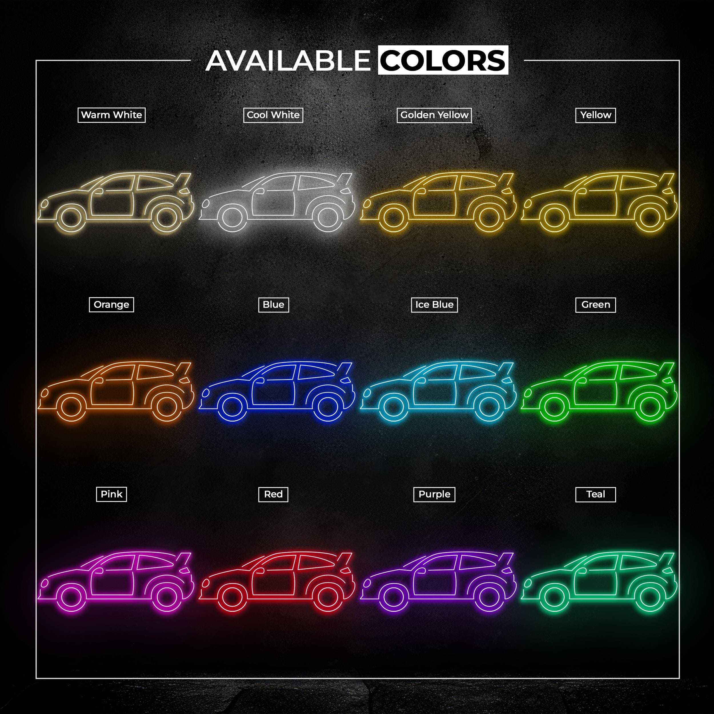 Car Neon Sign, Car LED Light, Garage Wall Decor, Race Car Wall Art, Automobile Neon Sign, Car Club Decor, Car Showroom Art, Car Lover Gift