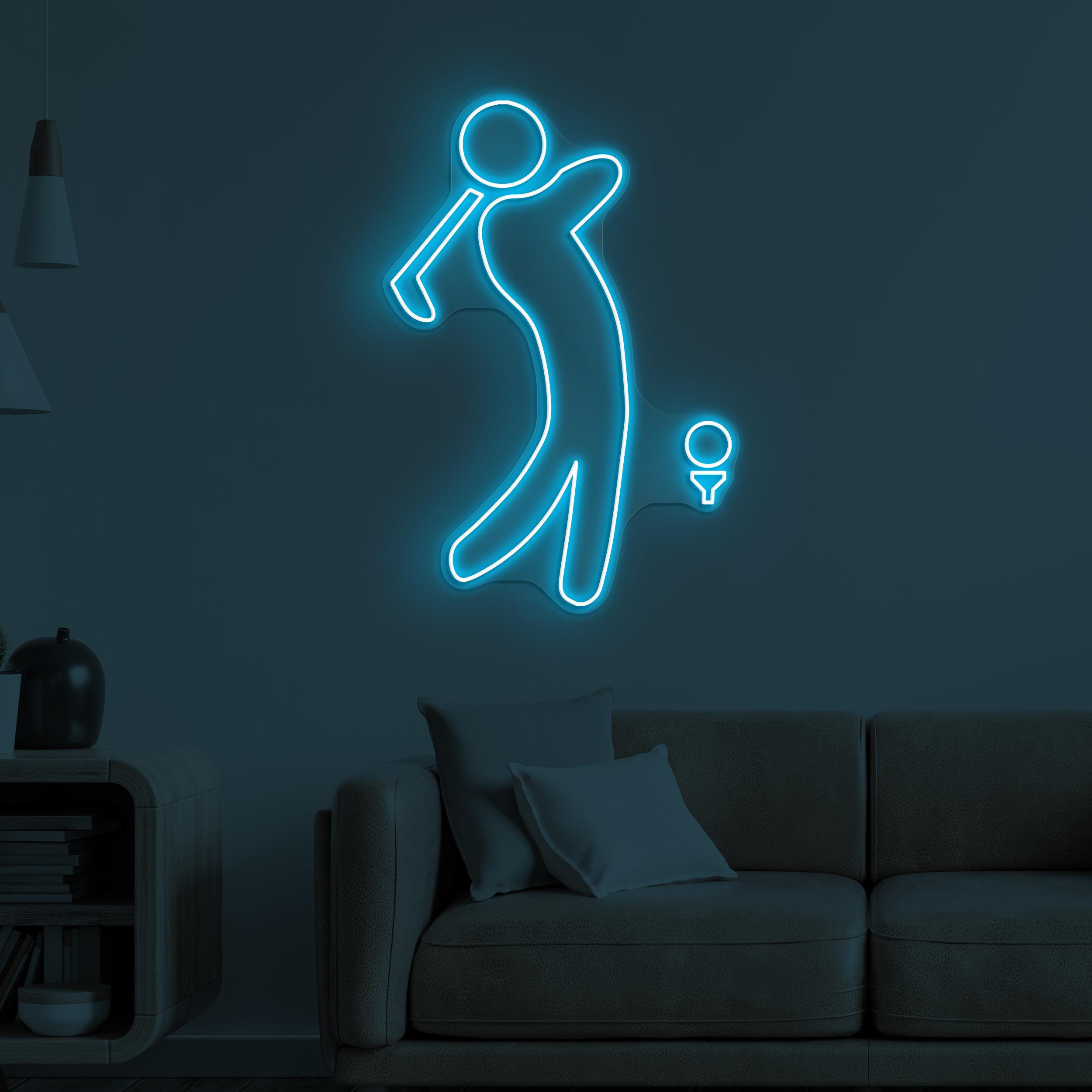 Golf Player Neon Sign, Golf Player LED Light, Golf Club Wall Decor, Sports Shop Wall Art, Golf Fan Neon Sign, Boy Playing Golf Neon Light