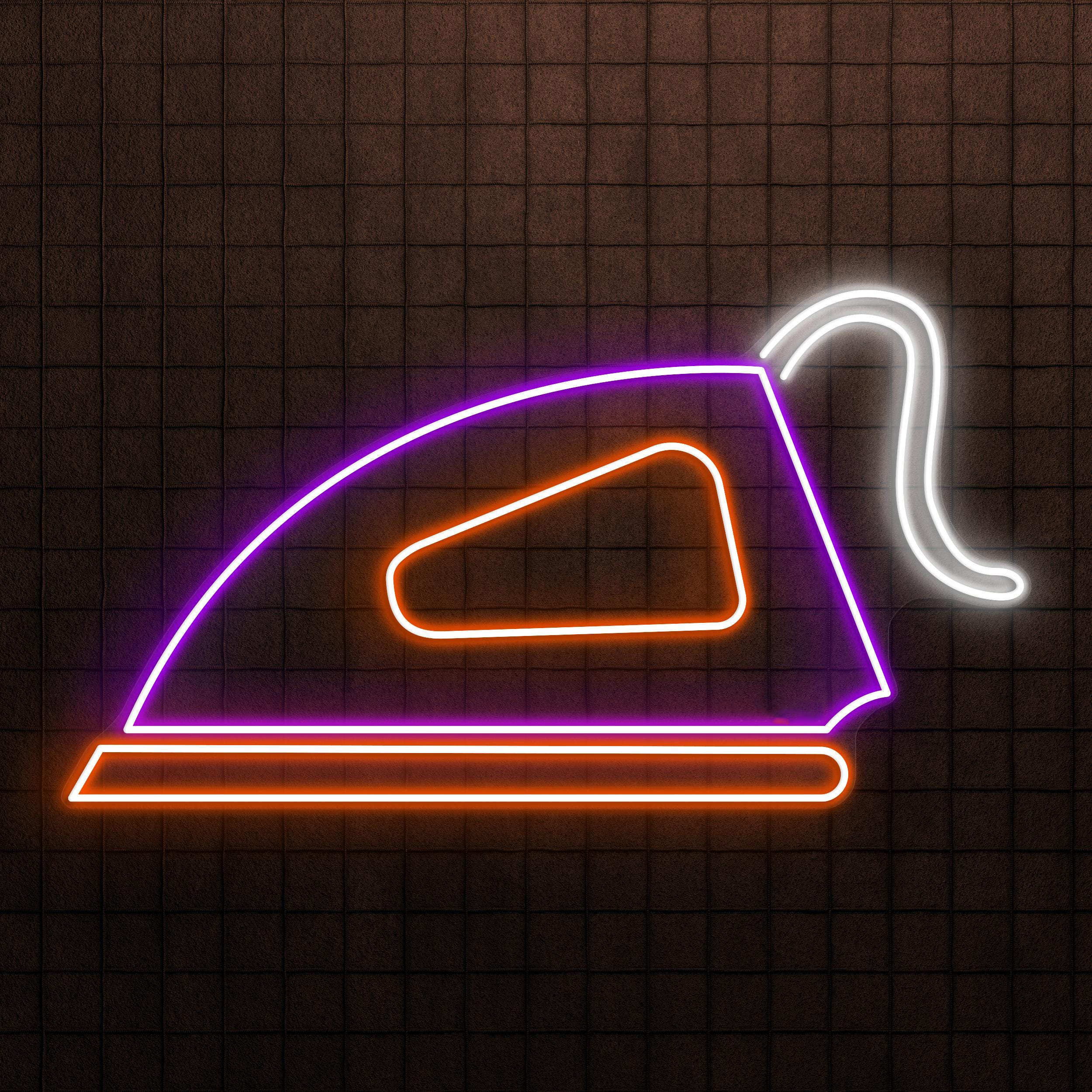 Iron Neon Sign, Electric Iron LED Light, Laundry Press Wall Decor, Electronics Shop Wall Decor, Garment Shop Neon Light, Clothing Iron Art