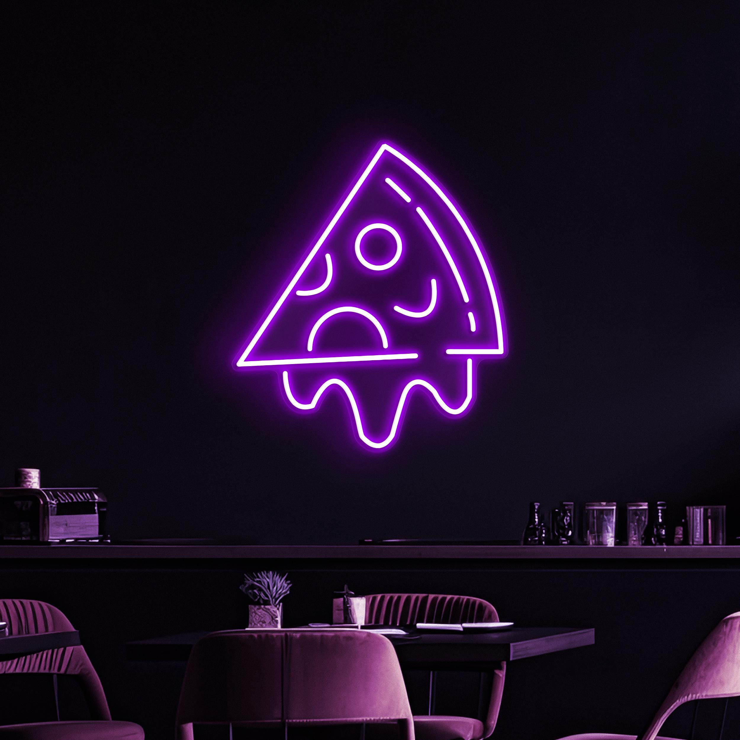 Melting Pizza Neon Sign, Melting Pizza LED Light, Pizza Shop Wall Decor, Foodie Wall Art, Pizza Slice Neon Light, Restaurant Neon Decor