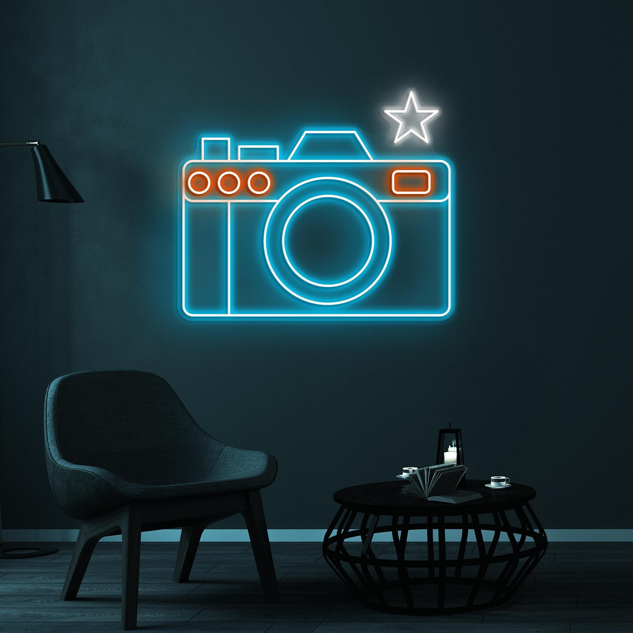 Camera Neon Sign, Camera LED Light, Photography Wall Decor, Photography Camera Neon Light, Personalized Gifts Art, Studio Room Wall Decor