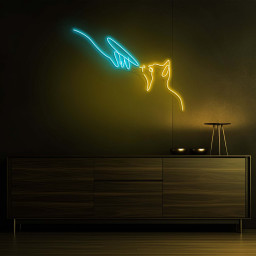 Cat Line Art Neon Light, Loving Cat LED Neon Sign, Neon Cat and Owner Wall Art,Animal Room Decor, Nursery Wall Art, Children Room Home Decor
