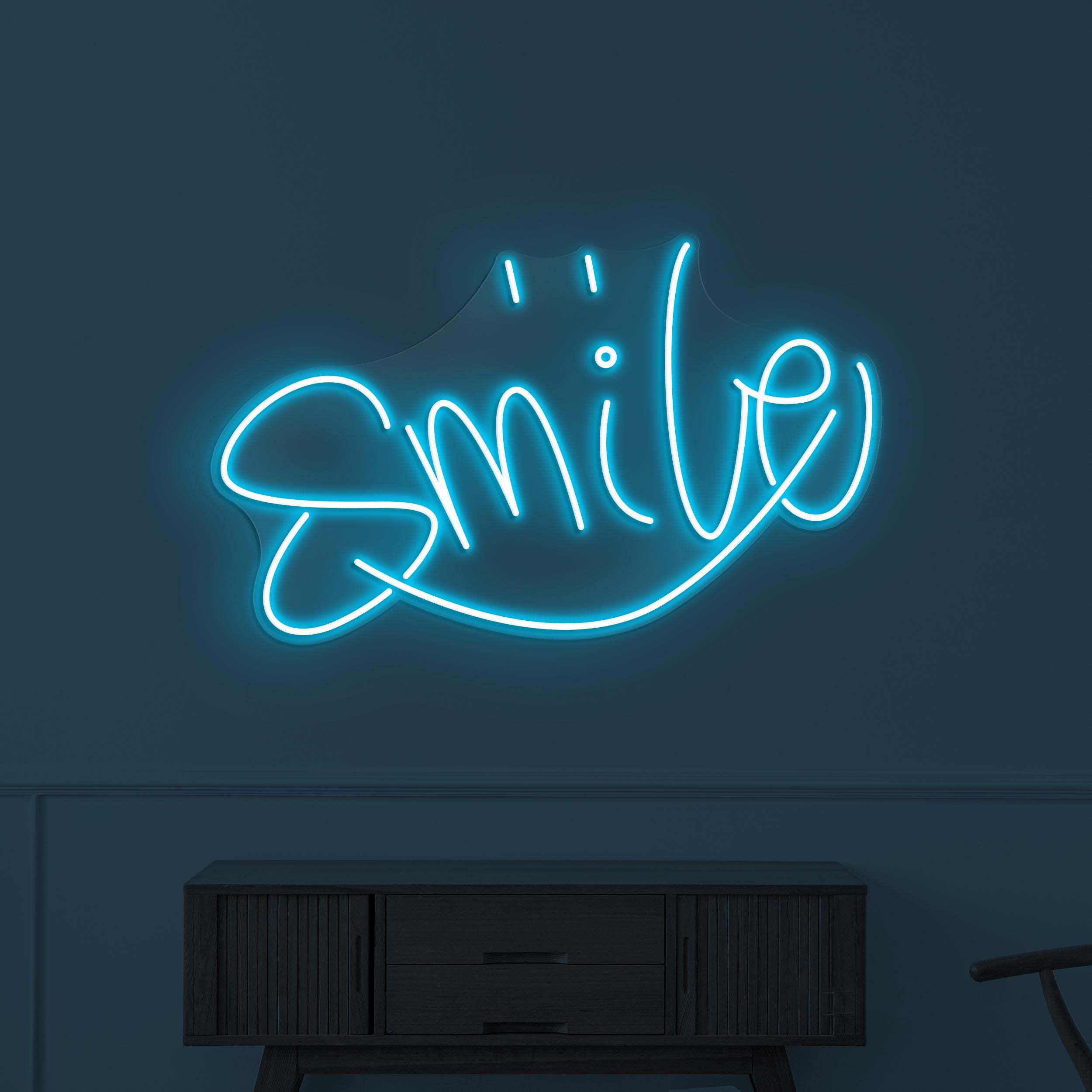 Smile Neon Sign, Smile LED Light, Happy Vibes Wall Decor, Smile Logo Wall Art, Decor for Home, Kids Room & Party, Happy Vibes Neon Sign