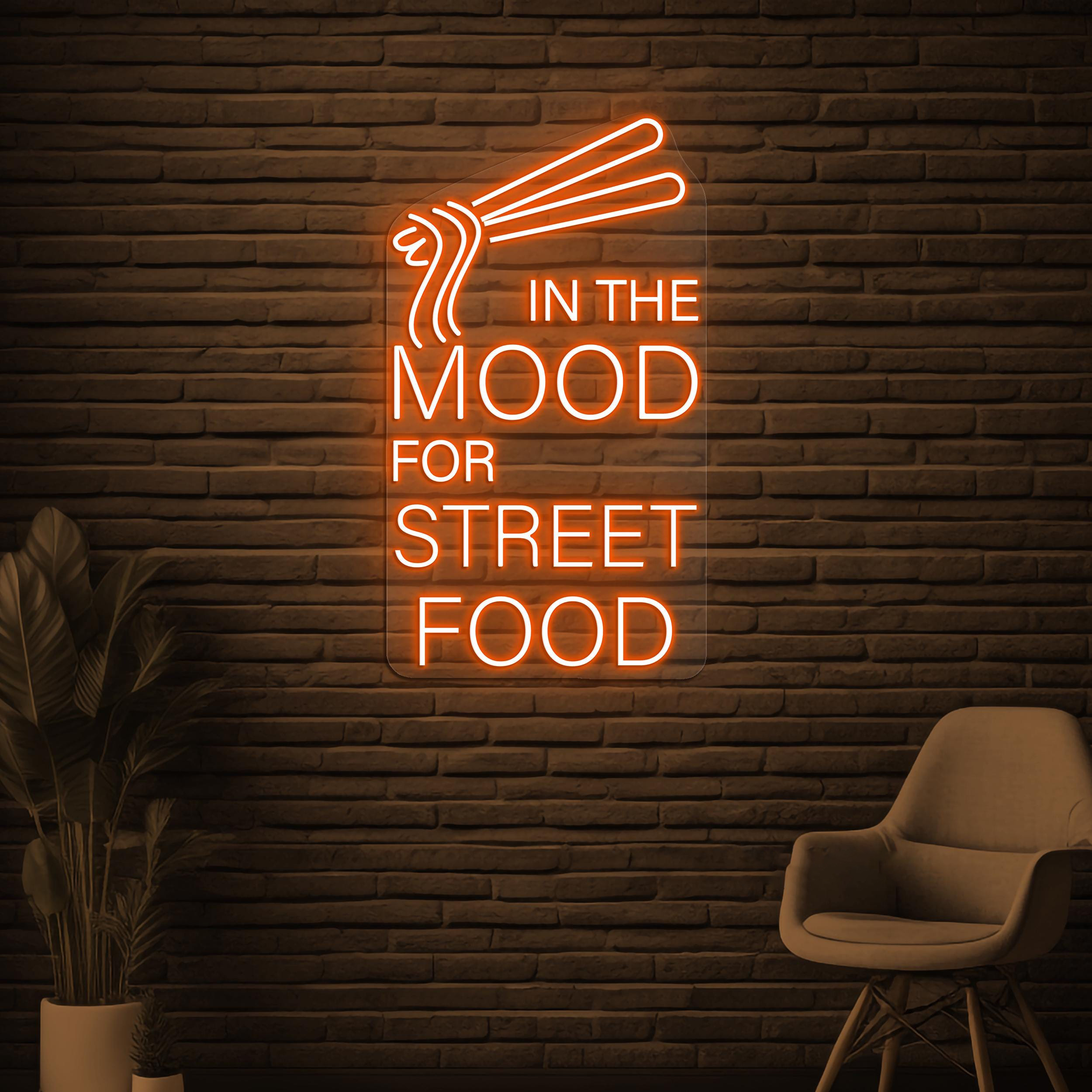 Street Food Neon Sign, In the Mood for Street Food Art, Restaurant Wall Decor, Street Food Shop Wall Art, Fast Food Restaurant Led Light
