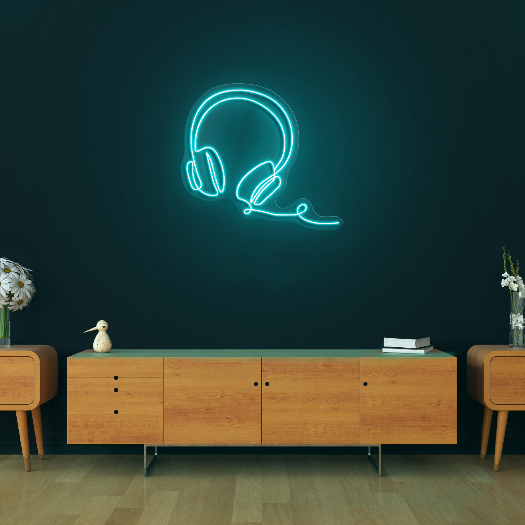 Headphone Neon Sign, LED Headphones Light, Music Wall Decor, Custom Neon Sign, Headset Neon Wall Art, Music Room Decor, Bedroom Gift Idea