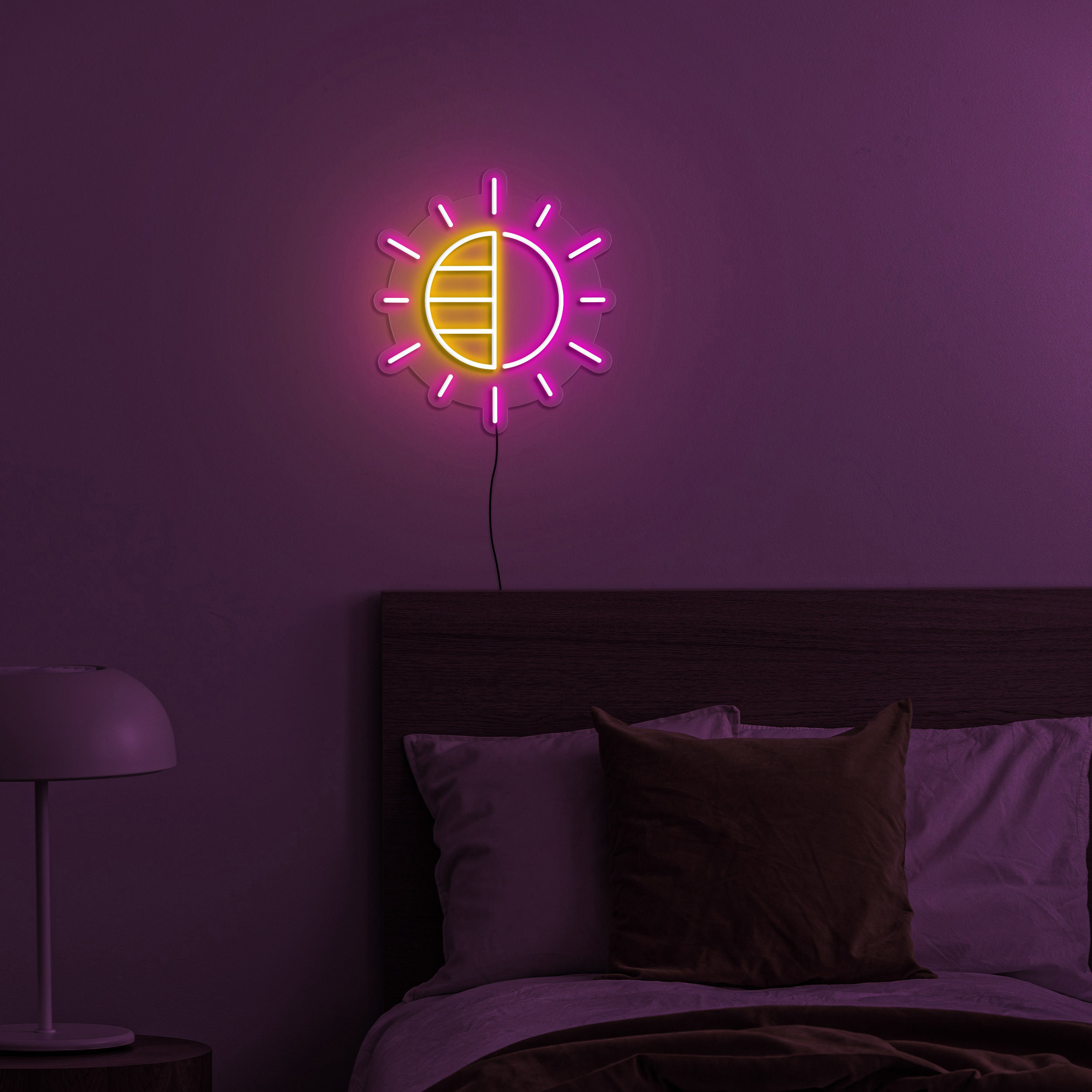 Sun Neon Sign, Sun  Led Wall Décor, Aesthetic Sunset Neon Light, Dimmable USB Power Light, Bedroom or Wedding Decor, Table Decor Sign, Gift