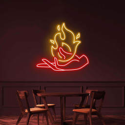 Fire in Hand Neon Sign, Fire in Hand LED Light, Fire in Hand Wall Decor, Burning Hand Wall Art, Flame in Hand Art, Party, Home & Room Decor
