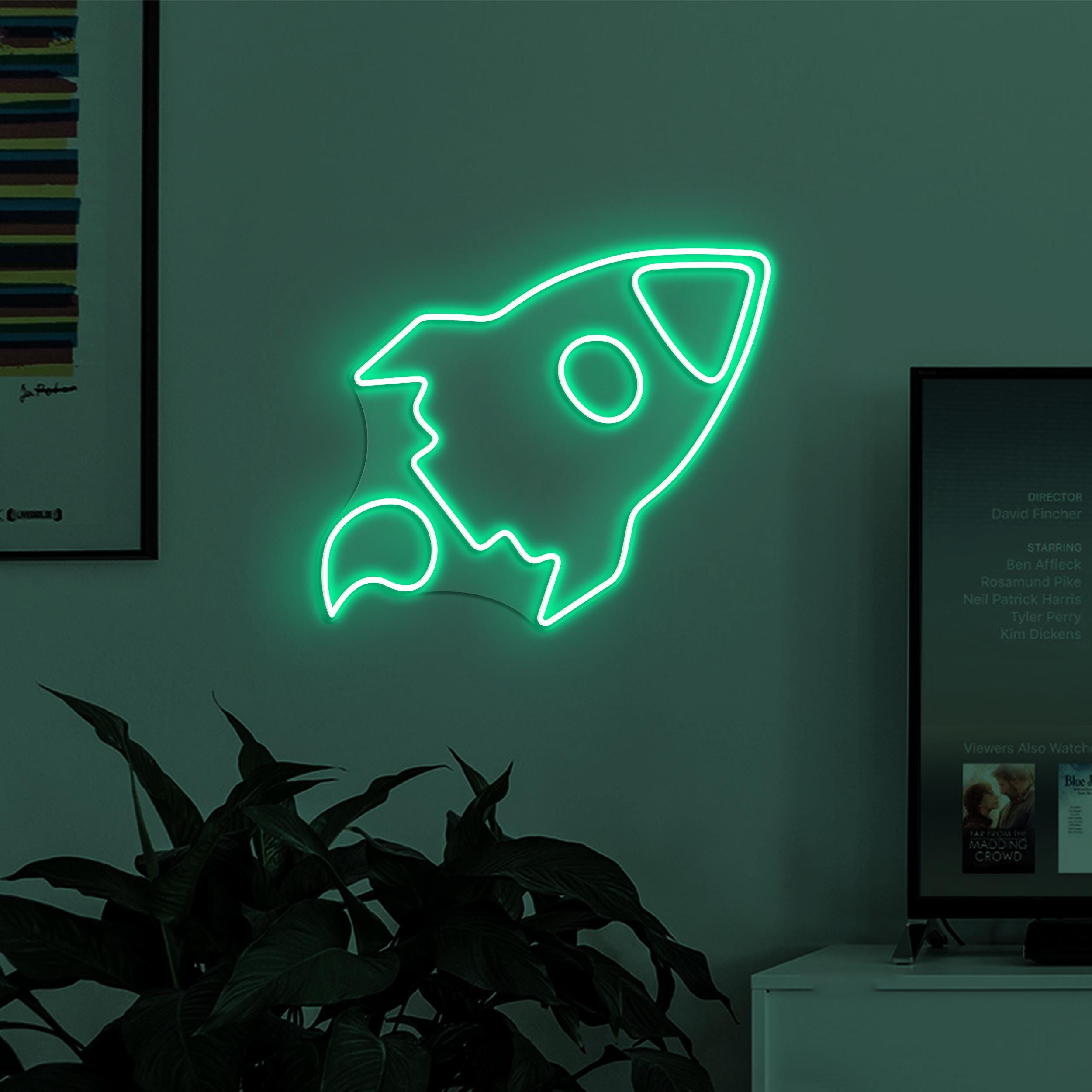 Rocket Neon Sign, Rocket LED Light, Space Exploration Wall Decor, Space Ship Wall Art, Kids Room Neon Light, Game Room Wall Art, Home Decor