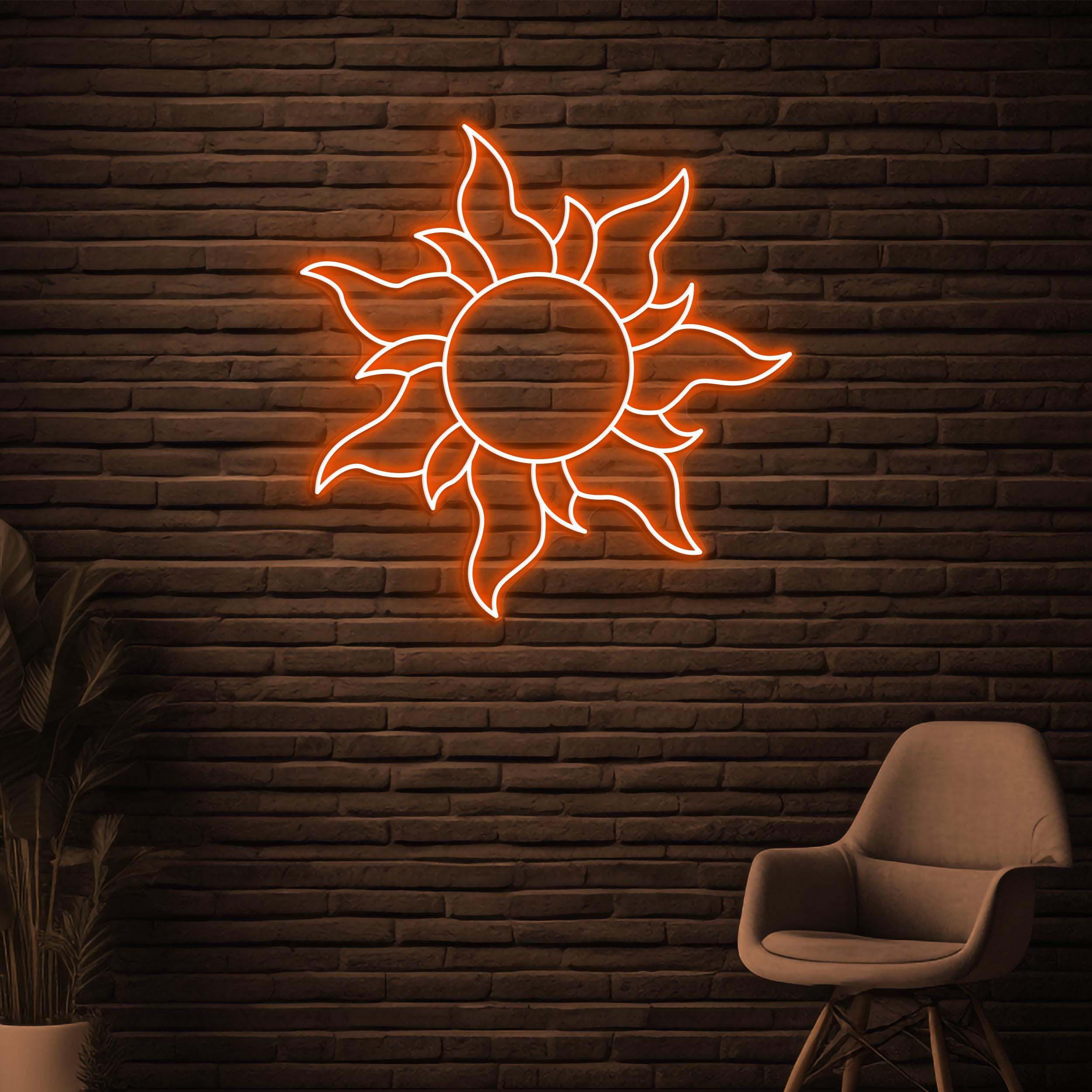 Sun Neon Sign, Sun LED Light, Home Wall Decor, Kids Room Wall Art, Summer Vibes Neon Light, Personalized Sun Sign, Bedroom Neon Wall Art