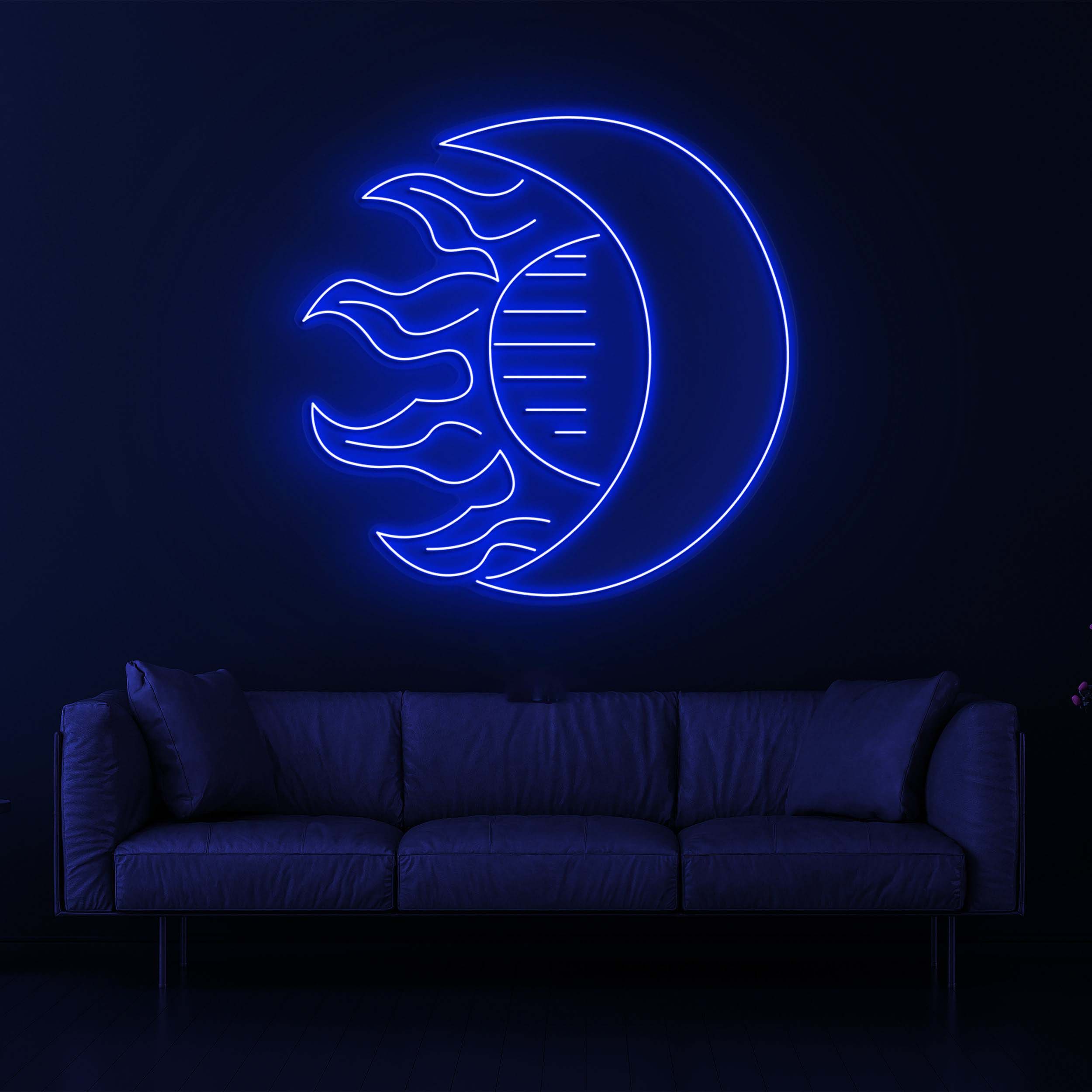 Moon and Sun Neon Sign, Half Sun and Half Moon Night Lamp, Perfect for Room Wall Decor, Unique Art Design for Bedroom, Home Bar, Gift idea