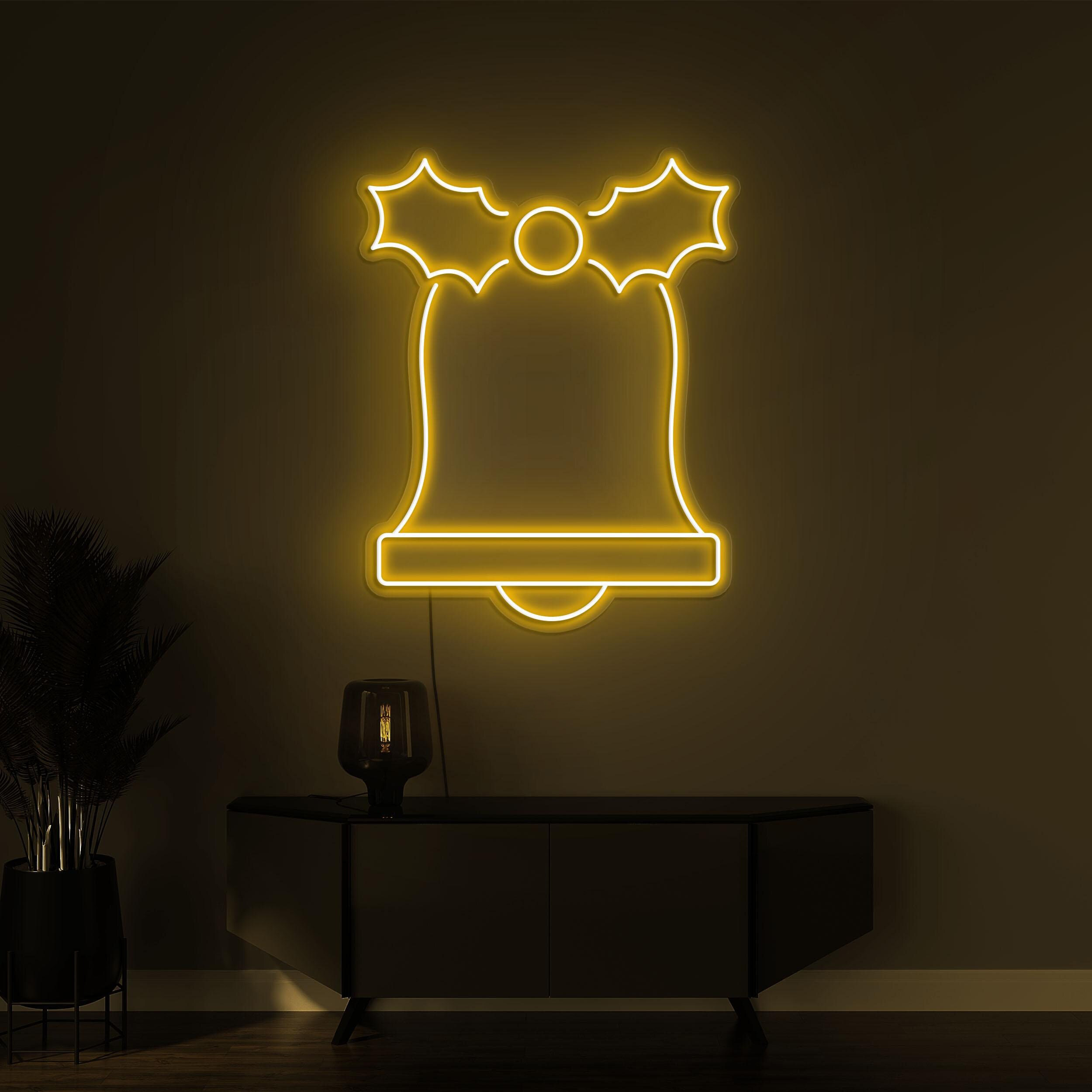 Jingle Bell Neon Sign, Jingle Bell LED Light, Christmas Bell Wall Decor, Custom Neon Sign, Home Wall Decor, Gift for New Year & Christmas