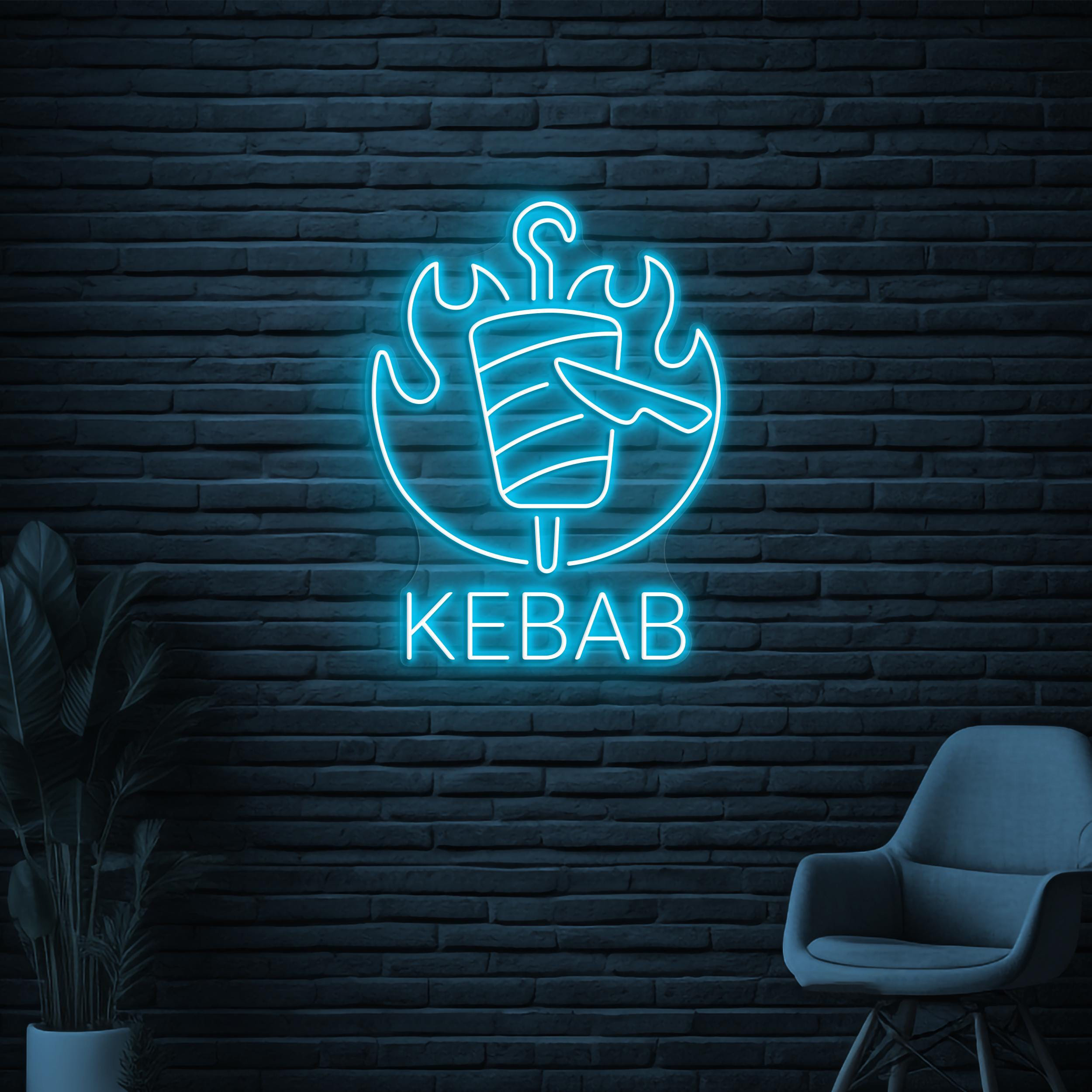 Kebab Neon Sign, Kebab Neon Light, Kebab Logo Wall Art, Restaurant Wall Decor, Business Logo Neon Light, BBQ Shop Neon Sign, Kebab Lover