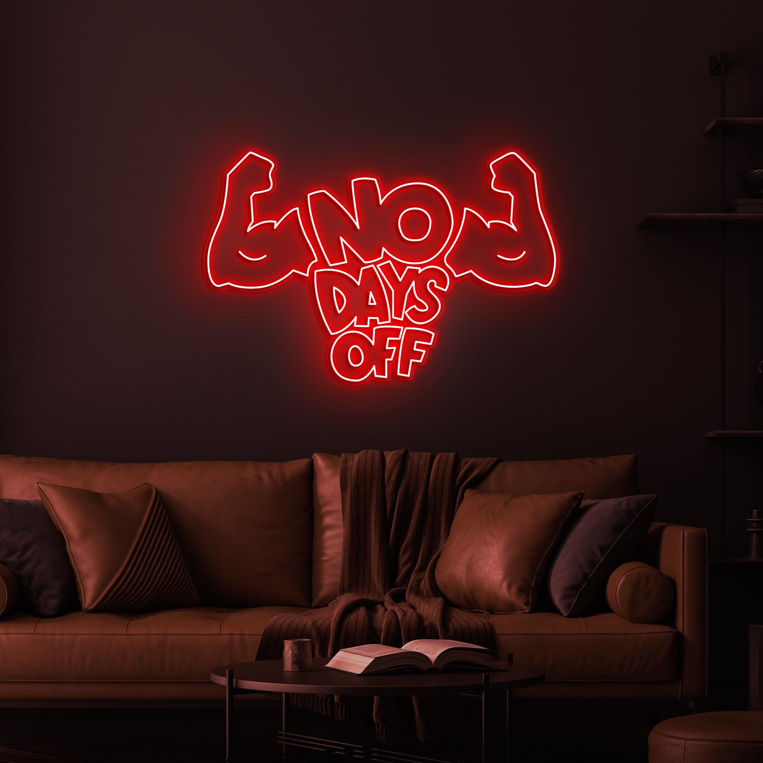 No Days Off Neon Sign, No Days Off LED Light, Gym Motivation Neon Sign, Gym Wall Decor, Home Wall Art, Game & Kids Room Decor, Custom Sign