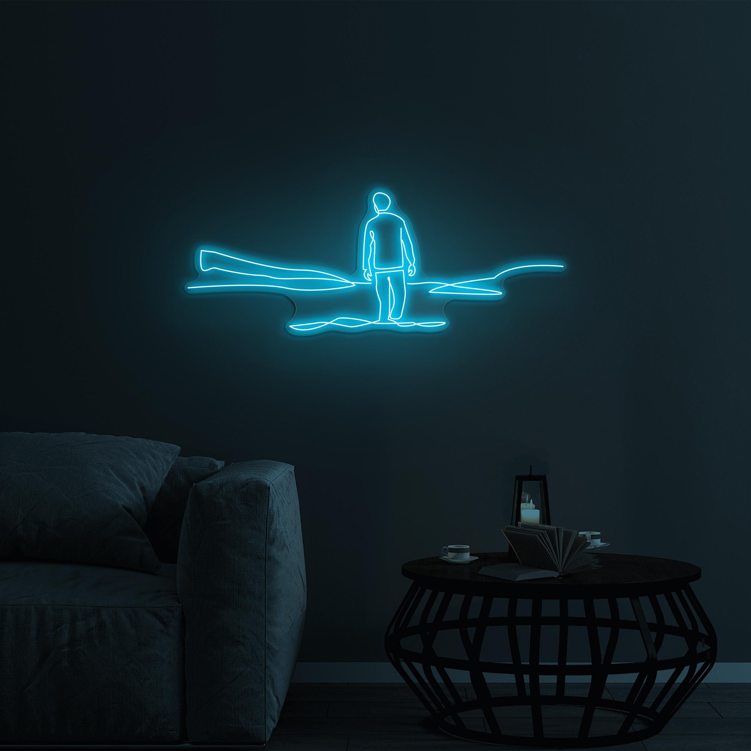 Man on a Cliff Neon Sign, Cliffhanger LED Light, Man on a Cliff LED Neon Art, Home Wall Decor, Adventure Wall Decor, Mountain Adventure Sign