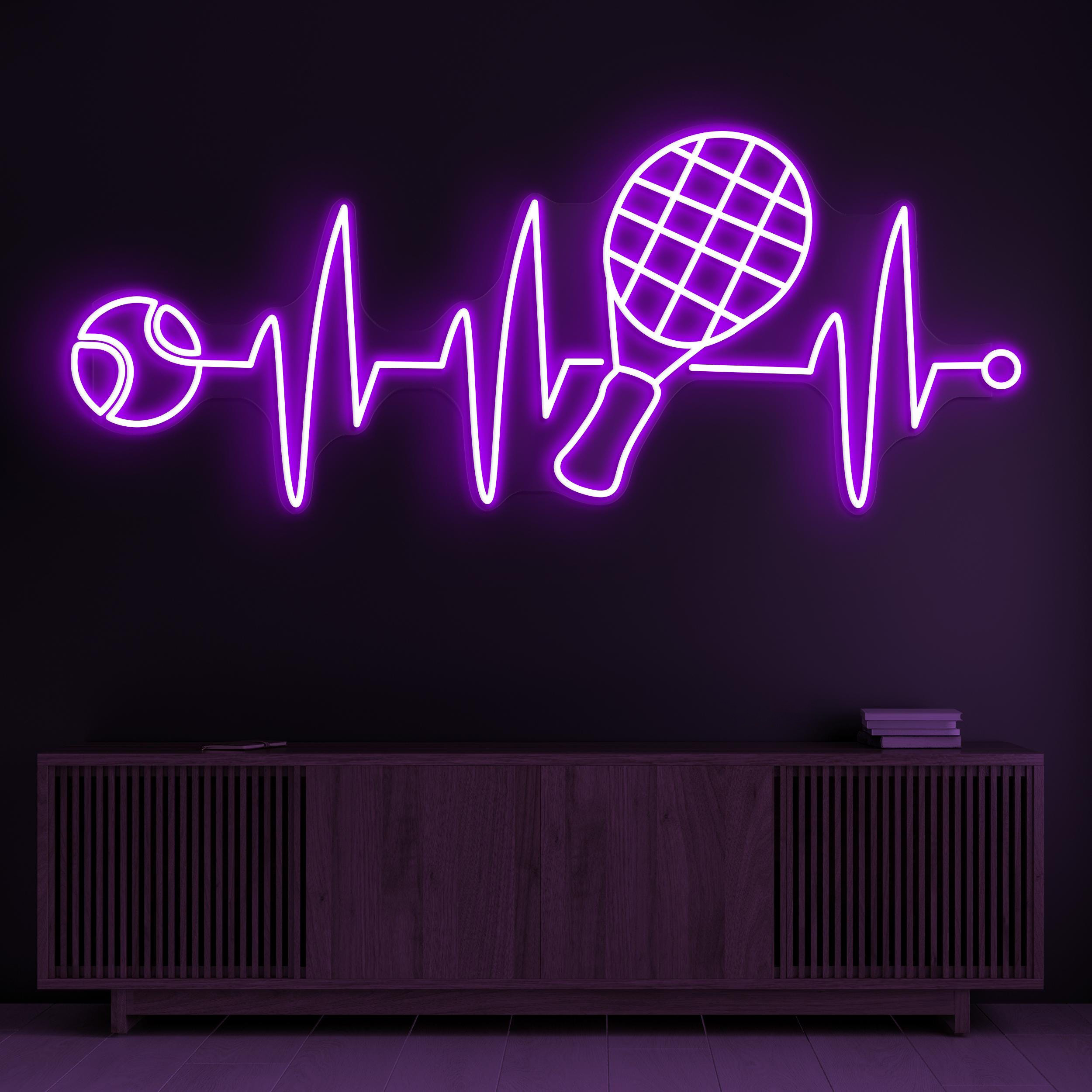 Tennis Neon Sign, Tennis LED Light, Tennis Heartbeat Wall Decor, Sports Shop Neon Art, Home Wall Decor, Custom Sign, Heartbeat Tennis Art