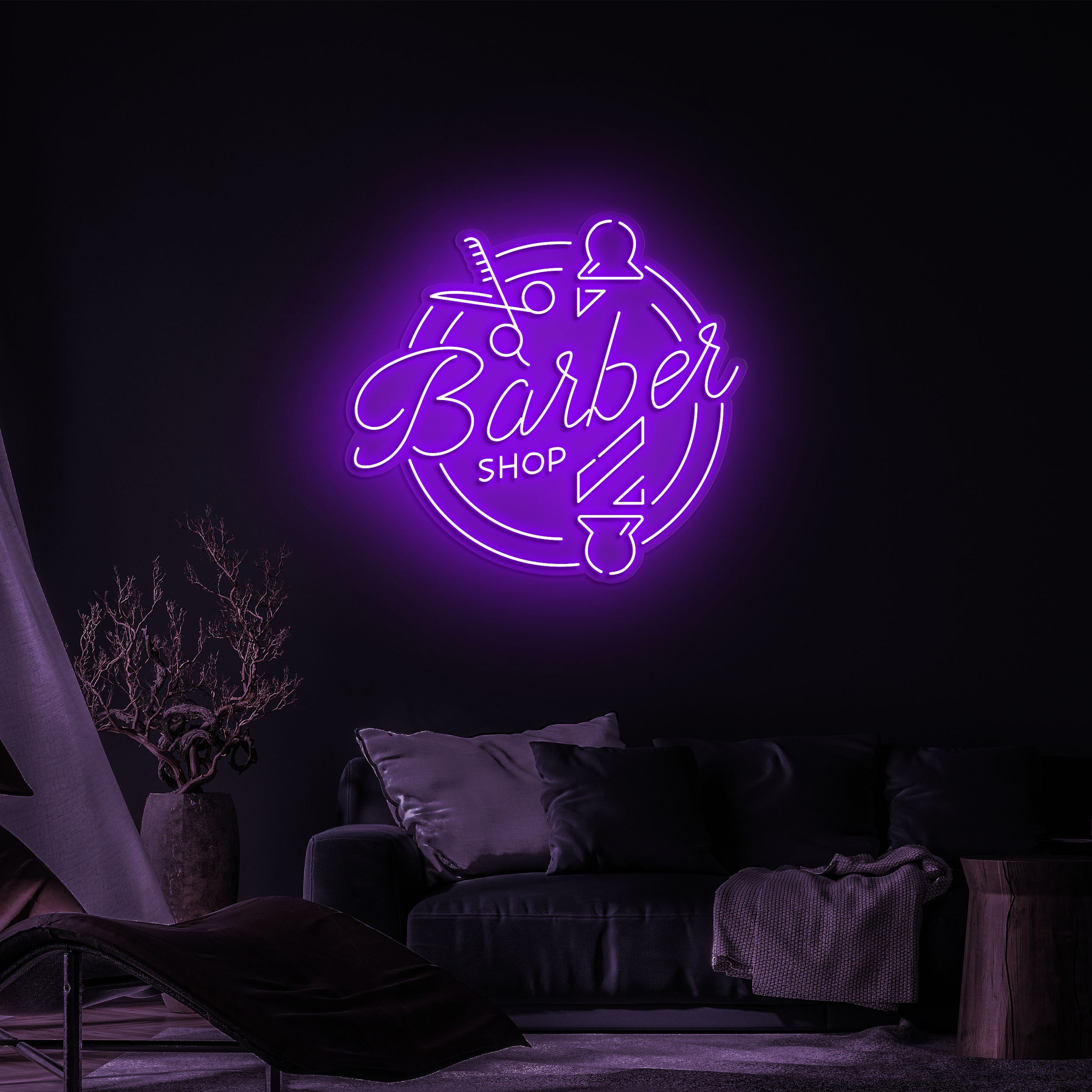 Barber Shop LED Neon Sign, Light for Salon & Barber Shops, Barber Signage, Wall Art, Shop Decor, Classic Decor for Hair Salons, Barber Shops