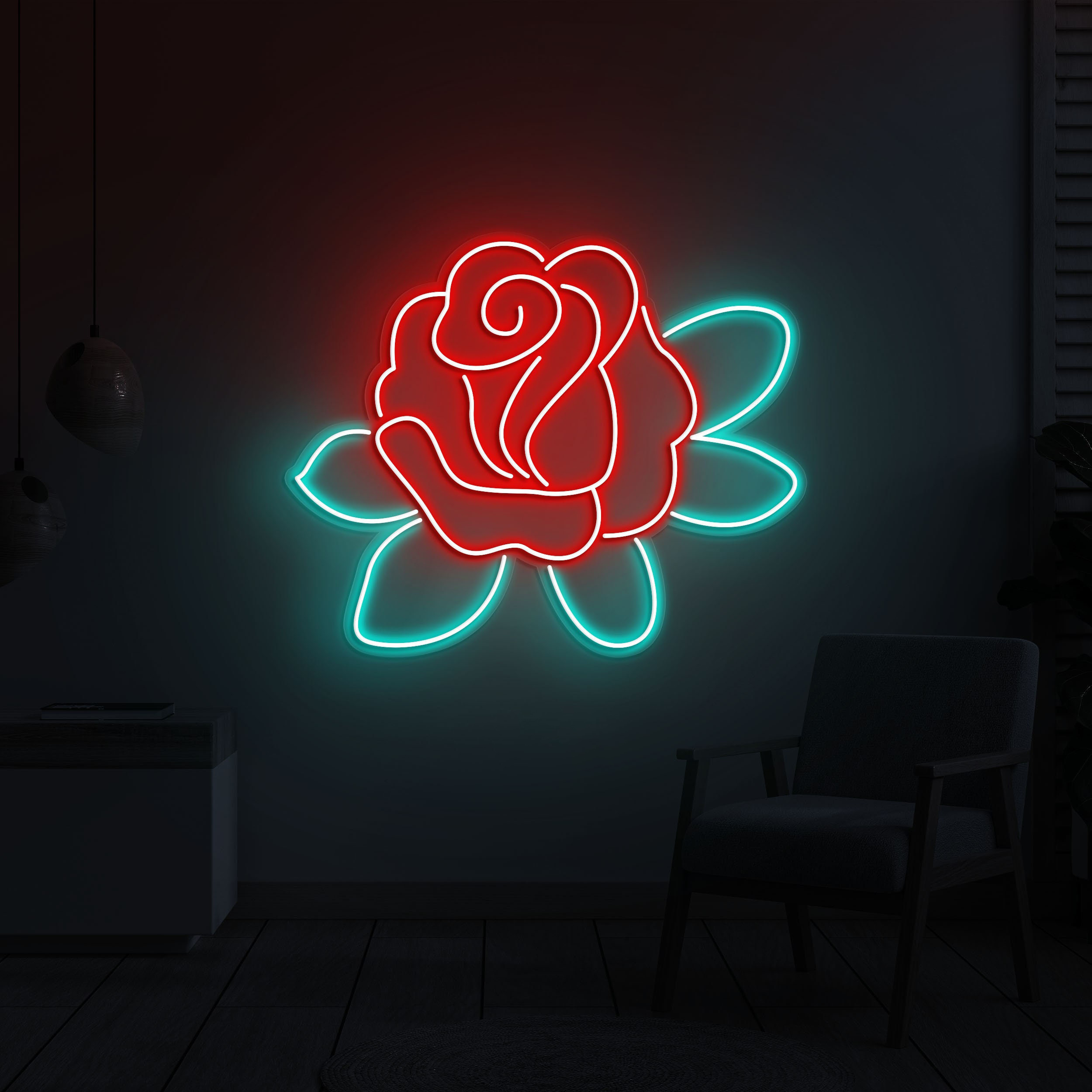 Rose Flower LED Neon Light, Rose LED Neon Sign, Wedding Decoration, Flower Neon Sign for Bedroom Home Wall Decor, Personalized Gift idea