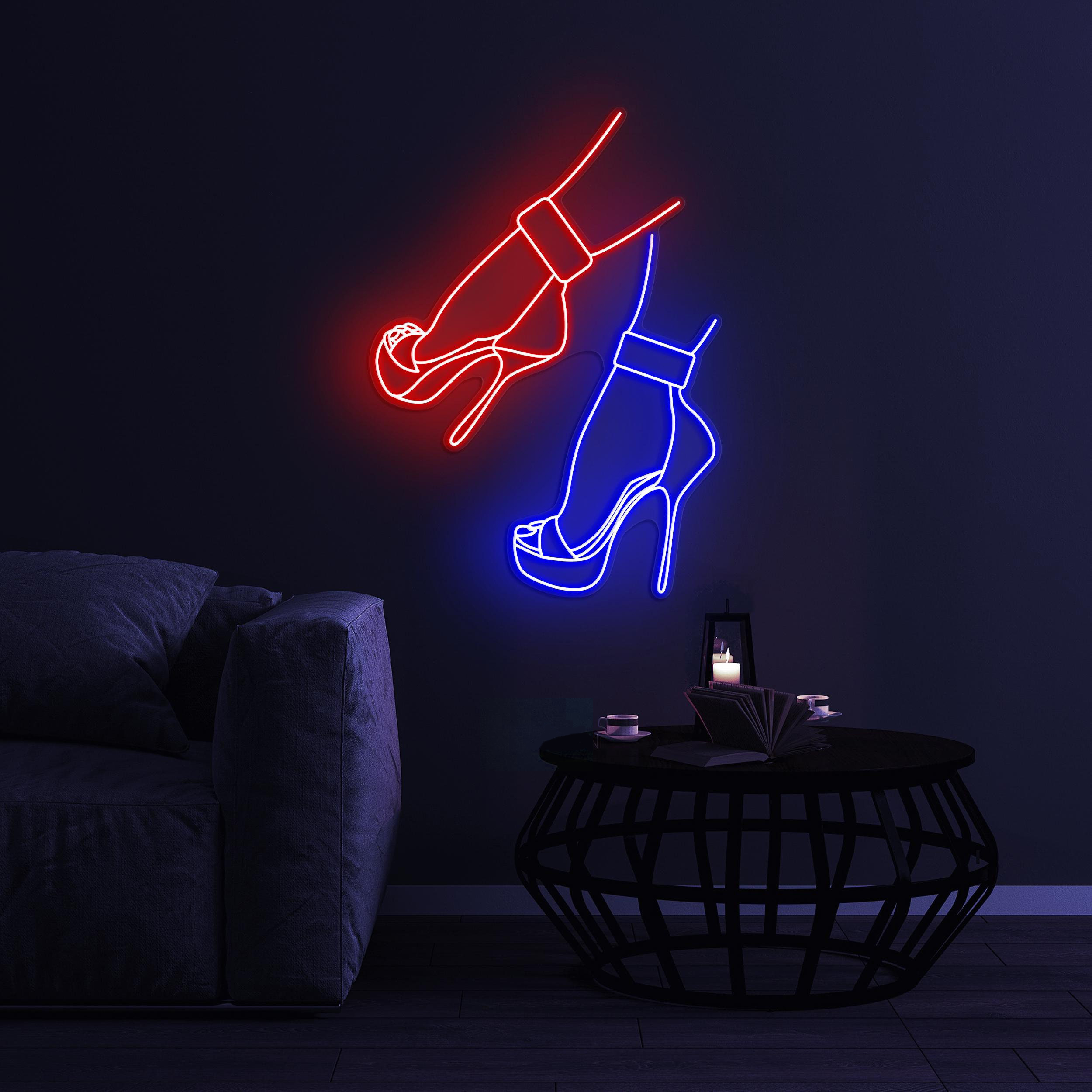 High Heels Neon Sign, Heels Shoes LED Light, High Heels LED Neon Art, Shoes Shop Decor, Business Logo Sign, Home Decor, Party Girl Shoes